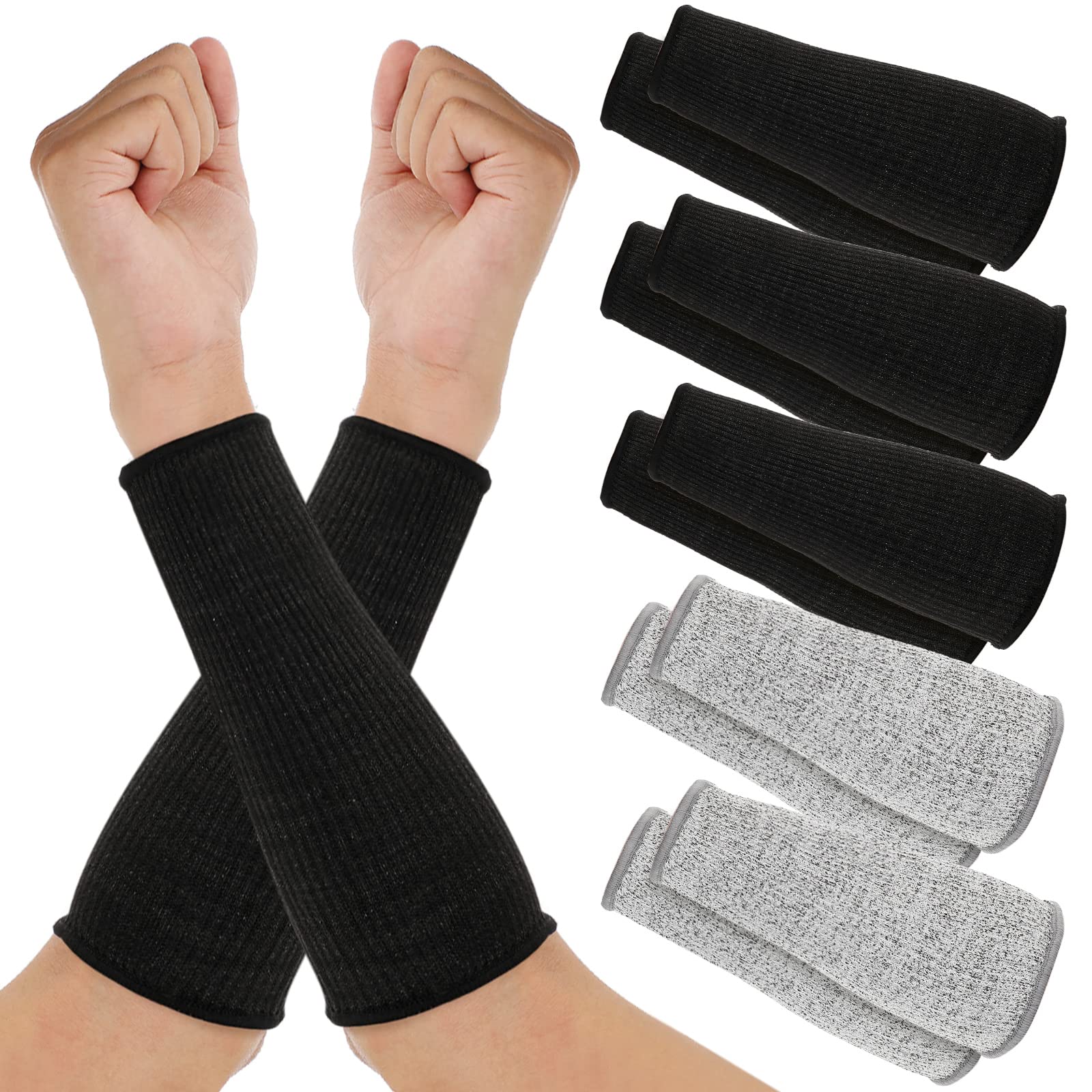 SATINIOR 5 Pairs Cut & Burn Resistant Arm Sleeves - Forearm Protectors for Thin Skin & Bruising Protection - Ideal for Cooking, Welding, Tattoo Artists & Outdoor Activities