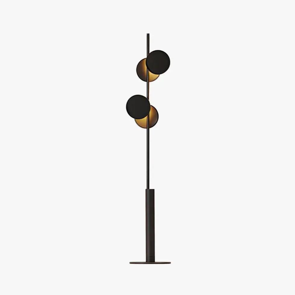Modern Two-Light Black Matte Disc Floor Lamp - Adjustable Standing Light for Living Room, Bedroom, or Office - Perfect for Reading, Relaxing, and Ambient Lighting
