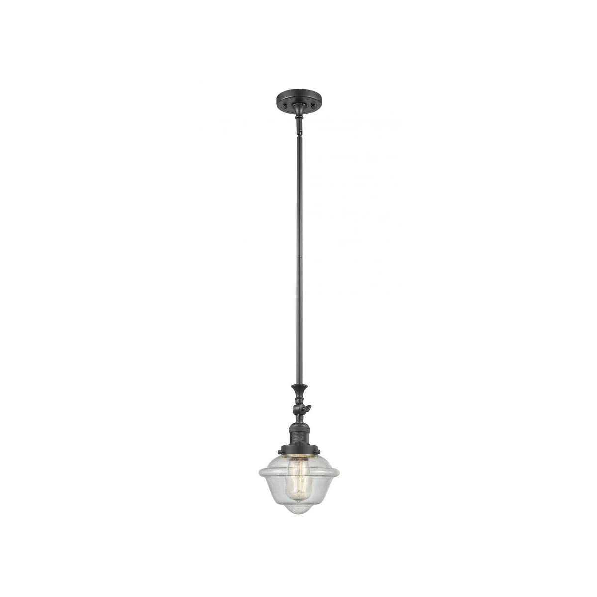Vintage Dimmable LED Mini Pendant Light - Oil Rubbed Bronze Finish - Energy Efficient 1-Light Fixture for Kitchen Island, Dining Room or Bar Counter Lighting