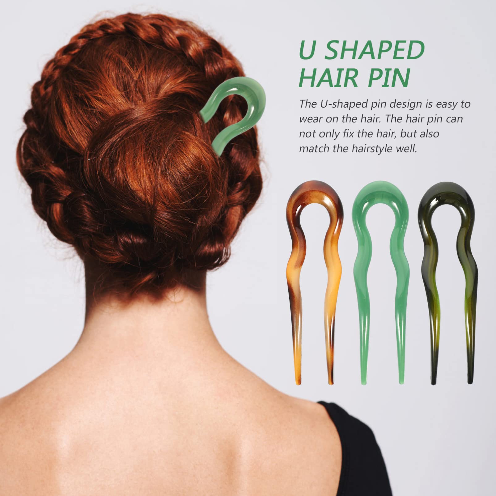3-Pack French Hair Clips & 2-Prong Tortoise Shell Hair Forks | Hair Pins for Wedding, Party & Everyday Use | Perfect for Updos, Buns & Styling
