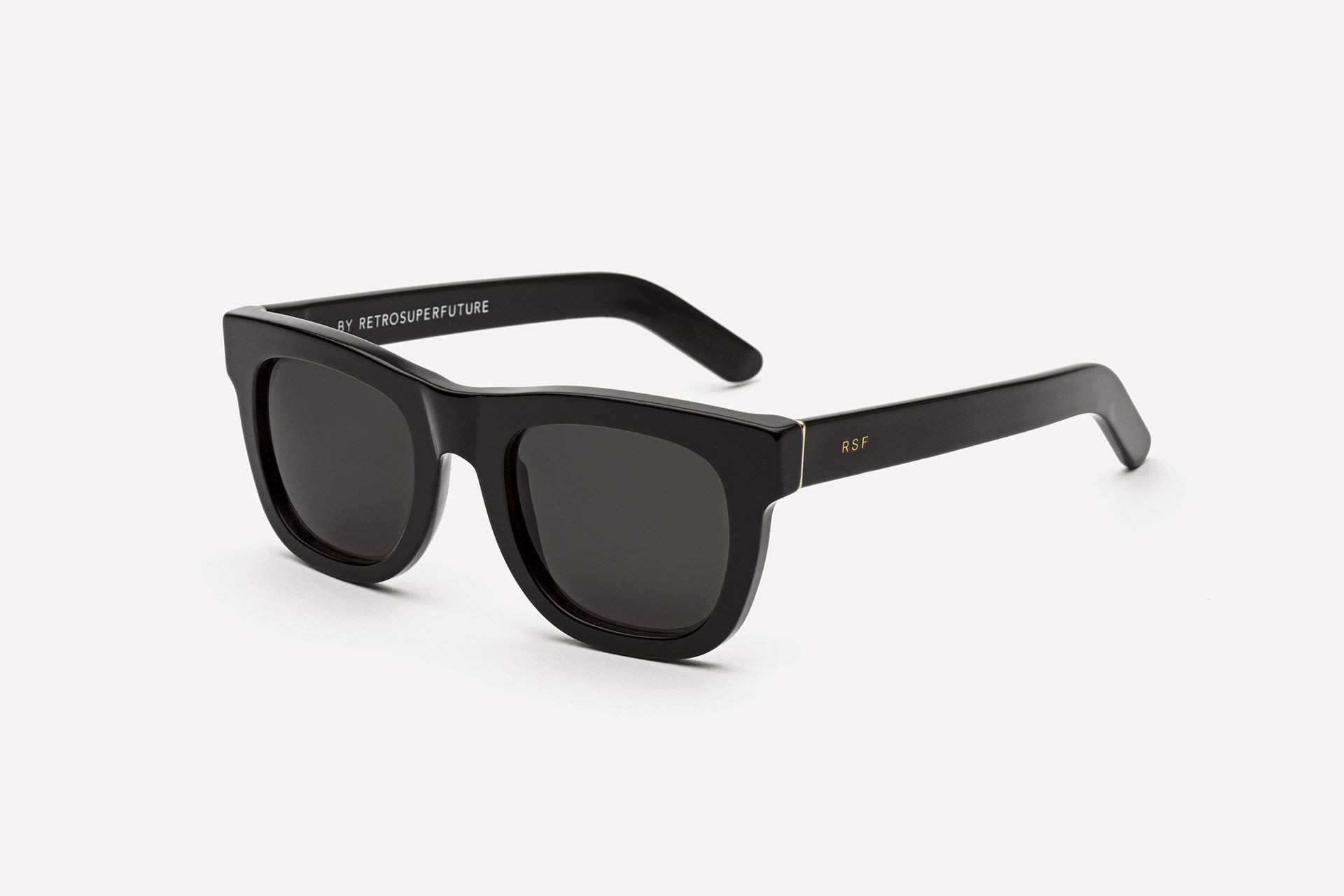 Retro Superfuture Classic Square Sunglasses for Men & Women - Black UV Protection - 50mm Lens - Perfect for Casual Wear, Beach & Outdoor Activities