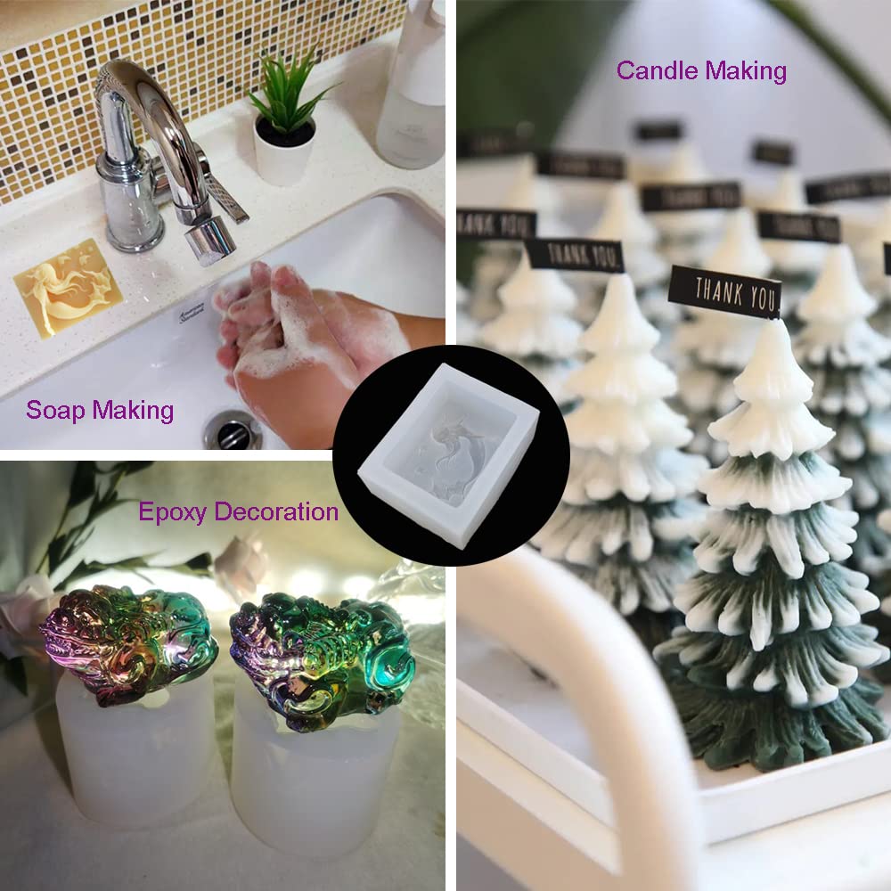 Premium Silicone Soap Molds Kit - Elephant Family Design for DIY Soap Making, Resin Casting & Candle Crafting - 11200 Series (Great for Home Spa, Handmade Gifts & DIY Projects)