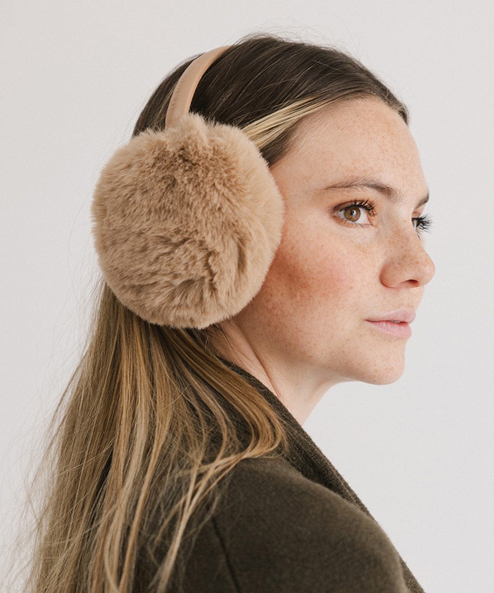 Leena Faux Fur Earmuffs - Winter Warm Ear Muffs for Women & Girls - Soft Plush Fleece Lined - Cold Weather Accessories for Outdoor Activities, Skiing, Snowboarding & Daily Winter Wear