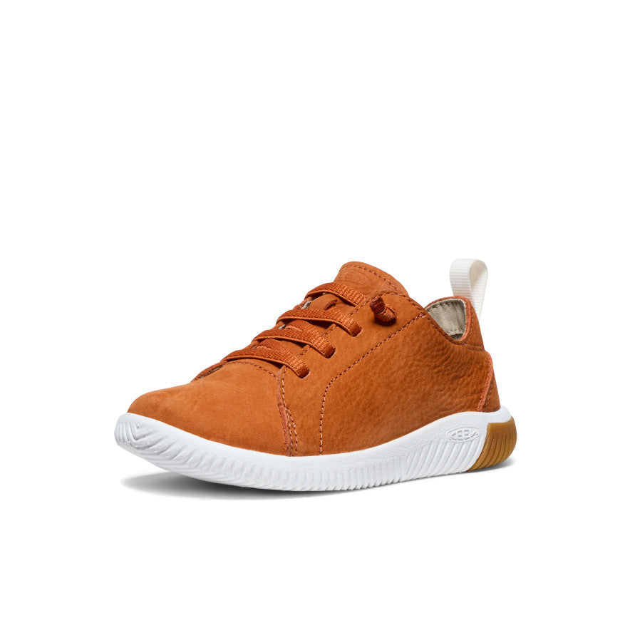KNX Kids' Leather Sneakers for Boys & Girls - Gold Flame & Star White Design | Comfortable & Stylish for School, Play & Everyday Wear
