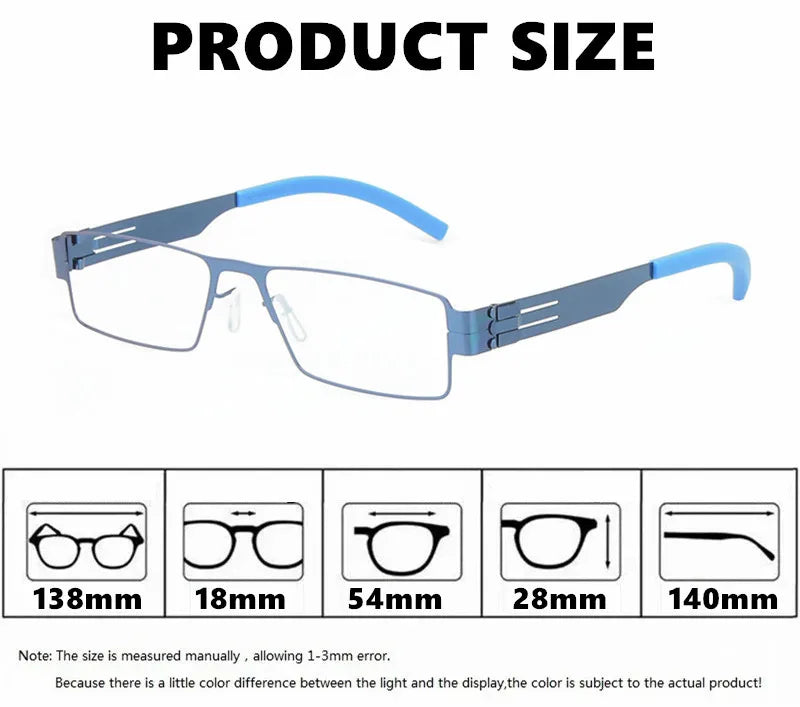 Aimee Women's Full Rim Square Screwless Steel Eyeglasses Frame 91134 - Lightweight & Durable for Office, Reading & Everyday Use