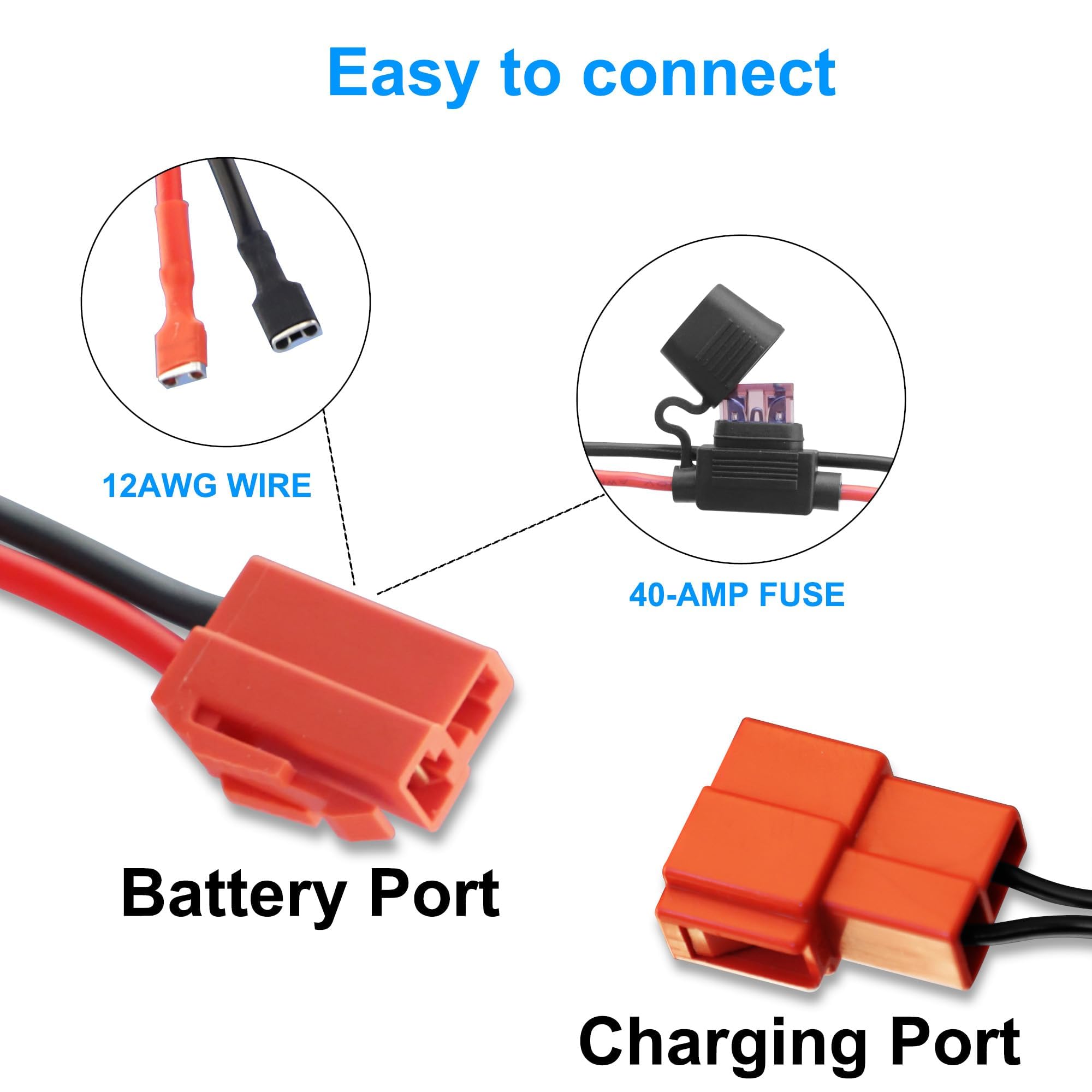 12V Ride On Toy Battery Charger with Square Plug - 12 Volt Power Adapter for Kids Electric Cars, Ride On Toys & Wire Harness Connector - Perfect for Charging Children's Ride-On Vehicles, Power Wheels & Outdoor Toys