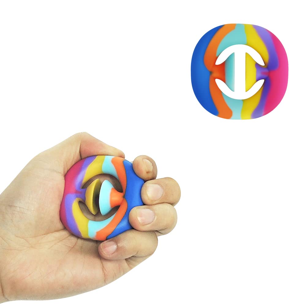 2 Pack Hand Grip Squeeze Toys - Stress Relief Fidget Poppers for Kids & Adults, Sensory Therapy Tools, Arm Workout Strength Trainer - Perfect for Anxiety Relief, Office Desk Toys and Classroom Focus Aids