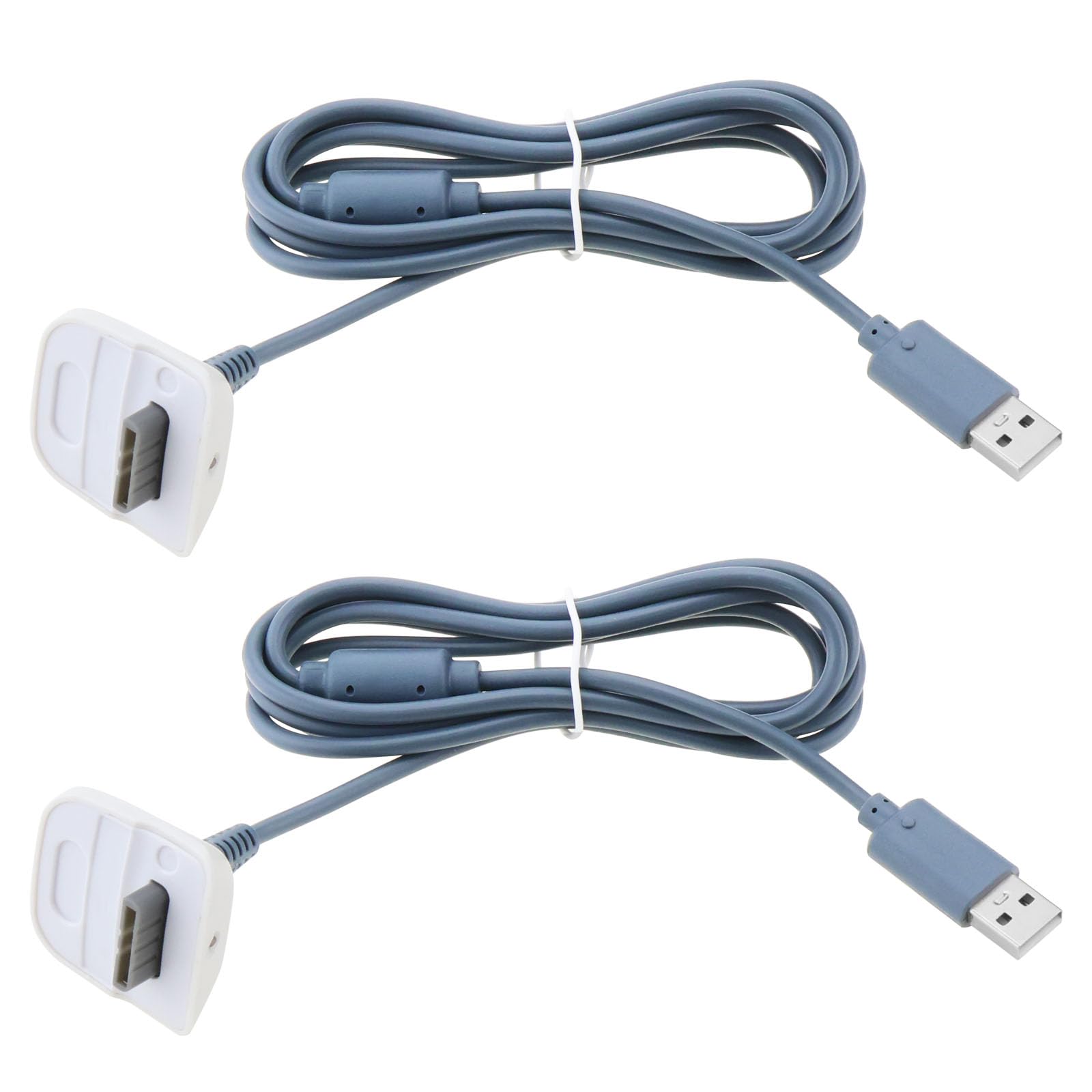 2-Pack 1.5M USB Charging Cable for Xbox 360 Wireless Controller - Fast Charging Sync Cable with Durable Nylon Braiding - Perfect for Gaming Sessions & Home Entertainment Setup