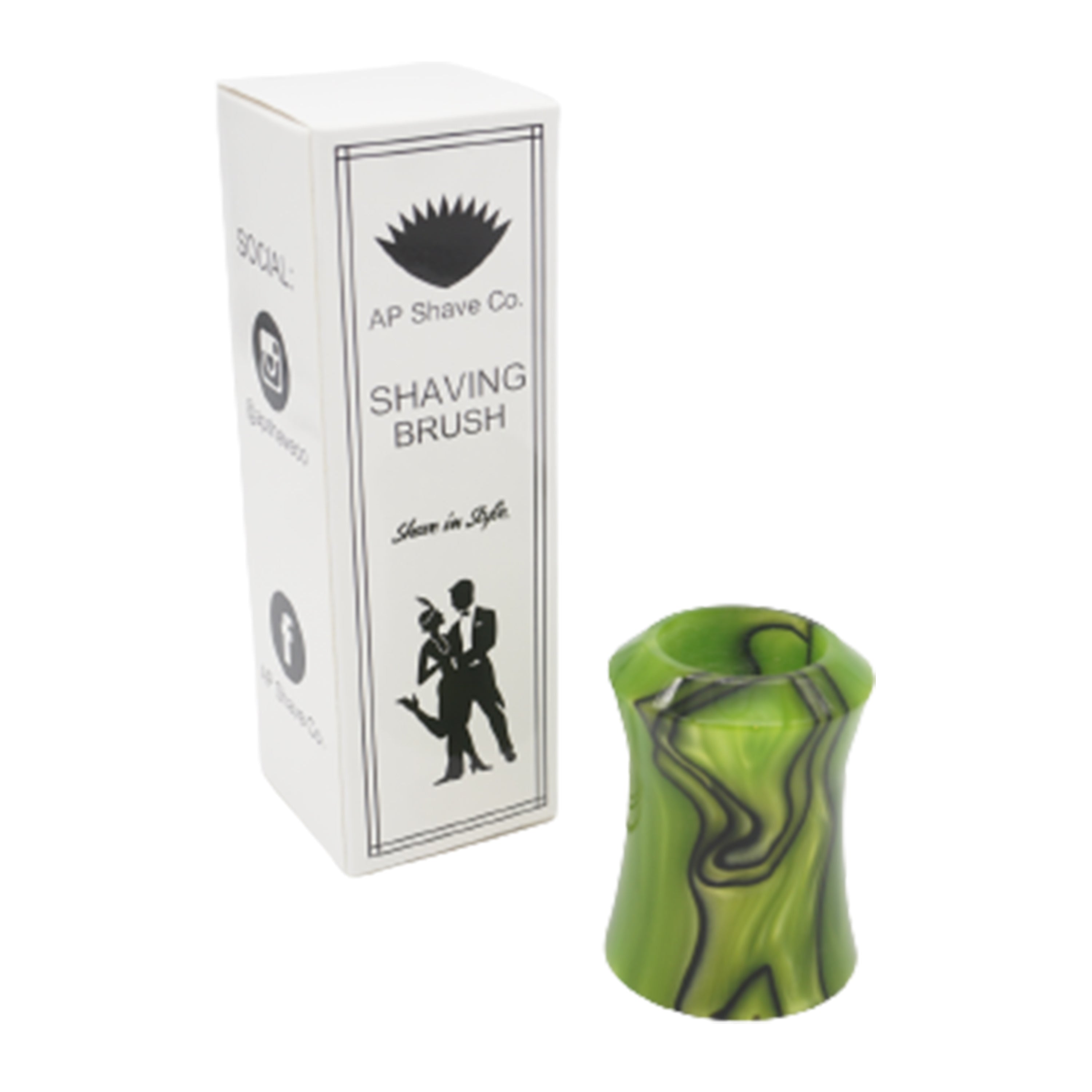 Premium Handcrafted Toxic Green Shaving Brush Handle - Fits 24mm & 26mm Knots - Perfect for Wet Shaving & Grooming Gifts for Men