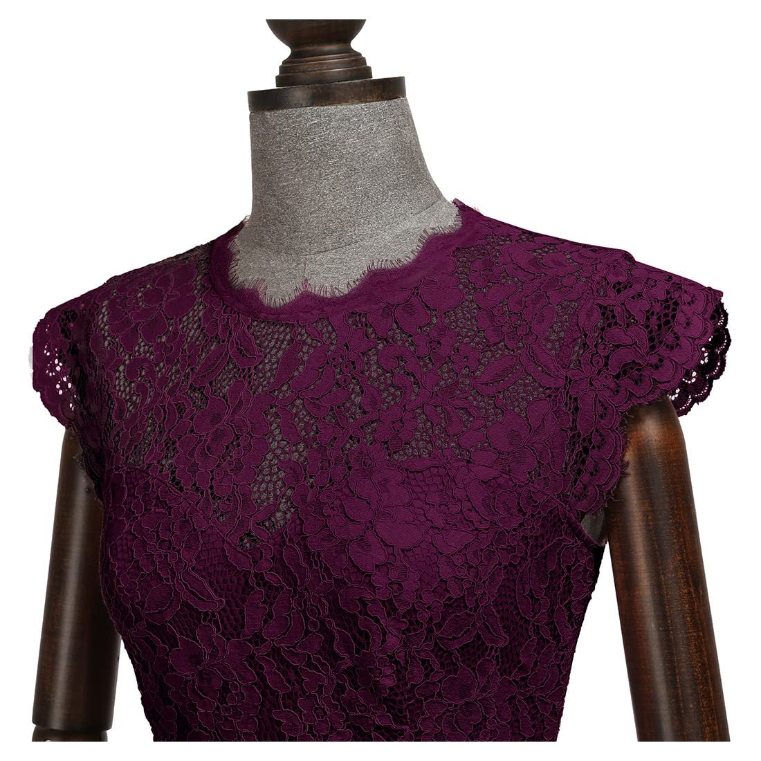 Elegant Floral Lace Maxi Dress for Women - Formal Evening Gown for Party, Wedding & Special Occasions