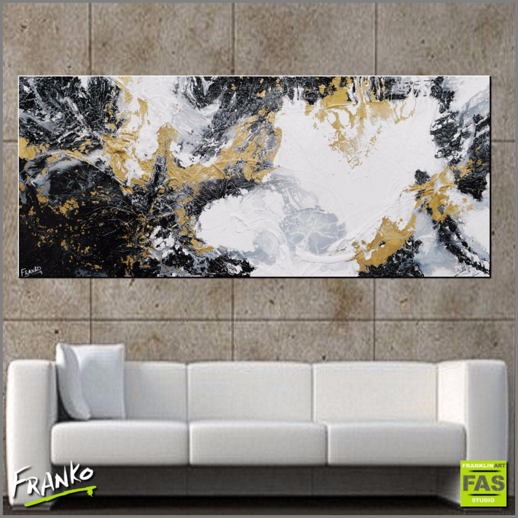 Gold Blitz 240cm x 100cm Black White Gold Party Backdrop - Elegant Photo Booth Background for Weddings, Birthdays & Events
