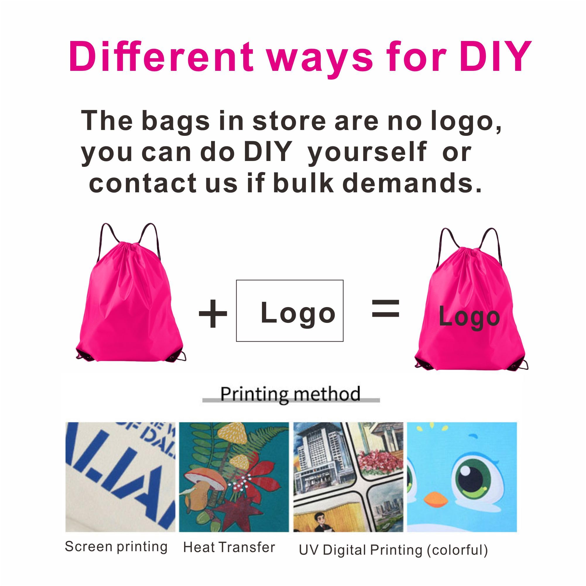 40 Pack Bulk Drawstring Backpacks - Fuchsia & Rose Cinch Bags for Outdoor Sports, Gym, Travel & School Events | Lightweight & Durable Sports Bags