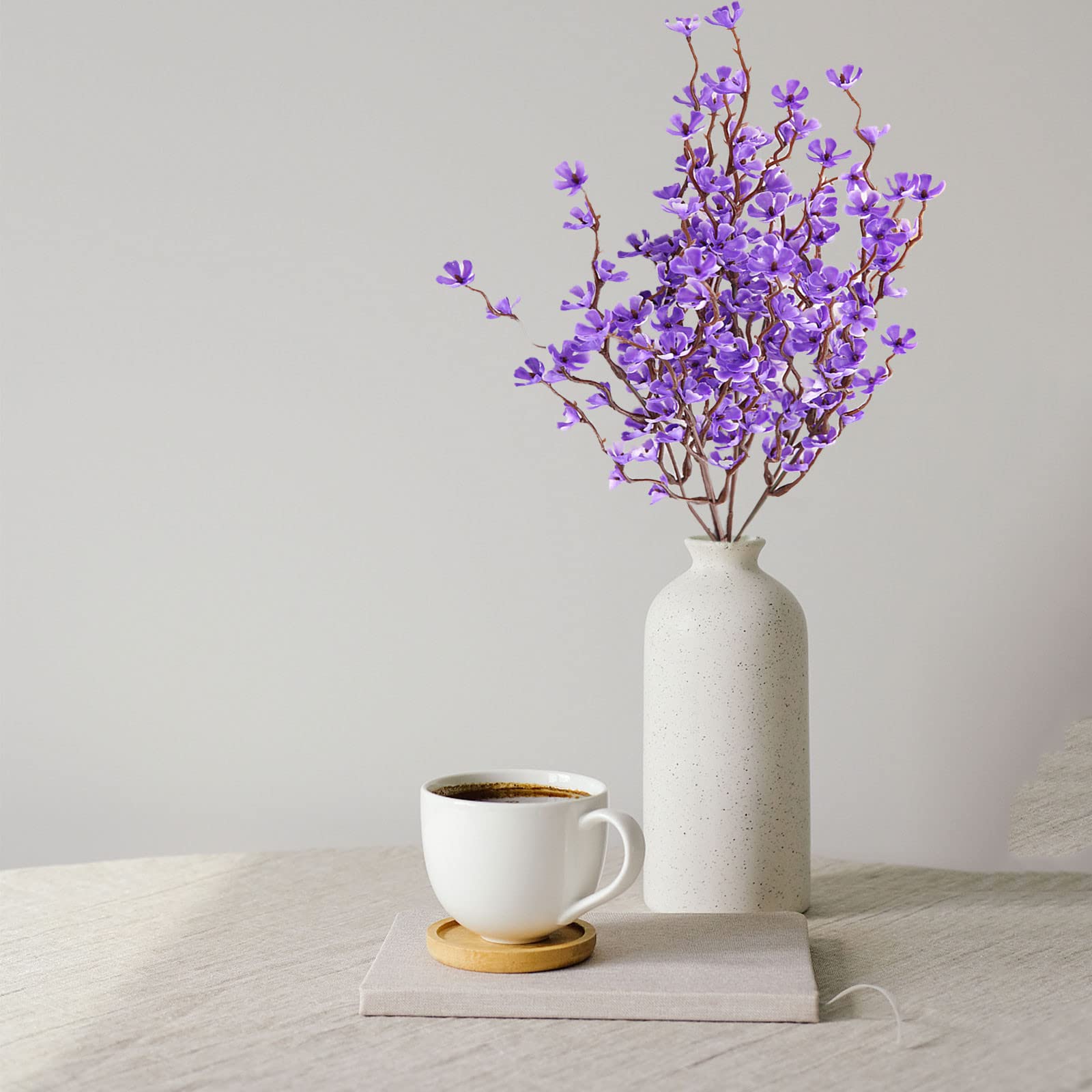 1pc Artificial Silk Flowers Outdoor Fake Plants - Bulk Faux Plastic Flowers for Hanging Planters, Porch Vases, Window Decor - Large Purple Floral Arrangements for Home, Wedding, Party & Garden Decorations