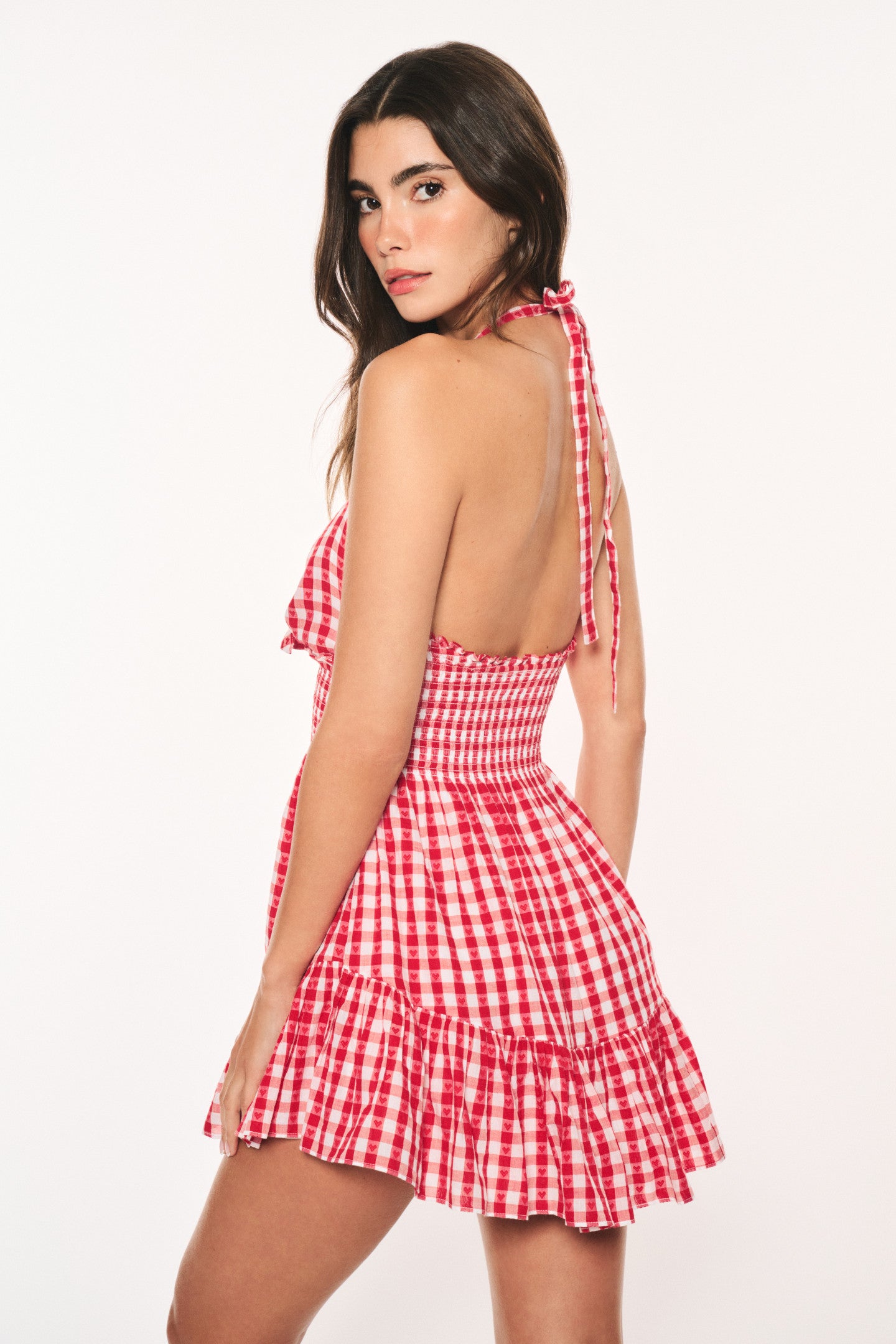 Trishelle Women's Cotton Gingham Halter Dress - Summer Casual Sundress for Beach, Picnic & Outdoor Activities