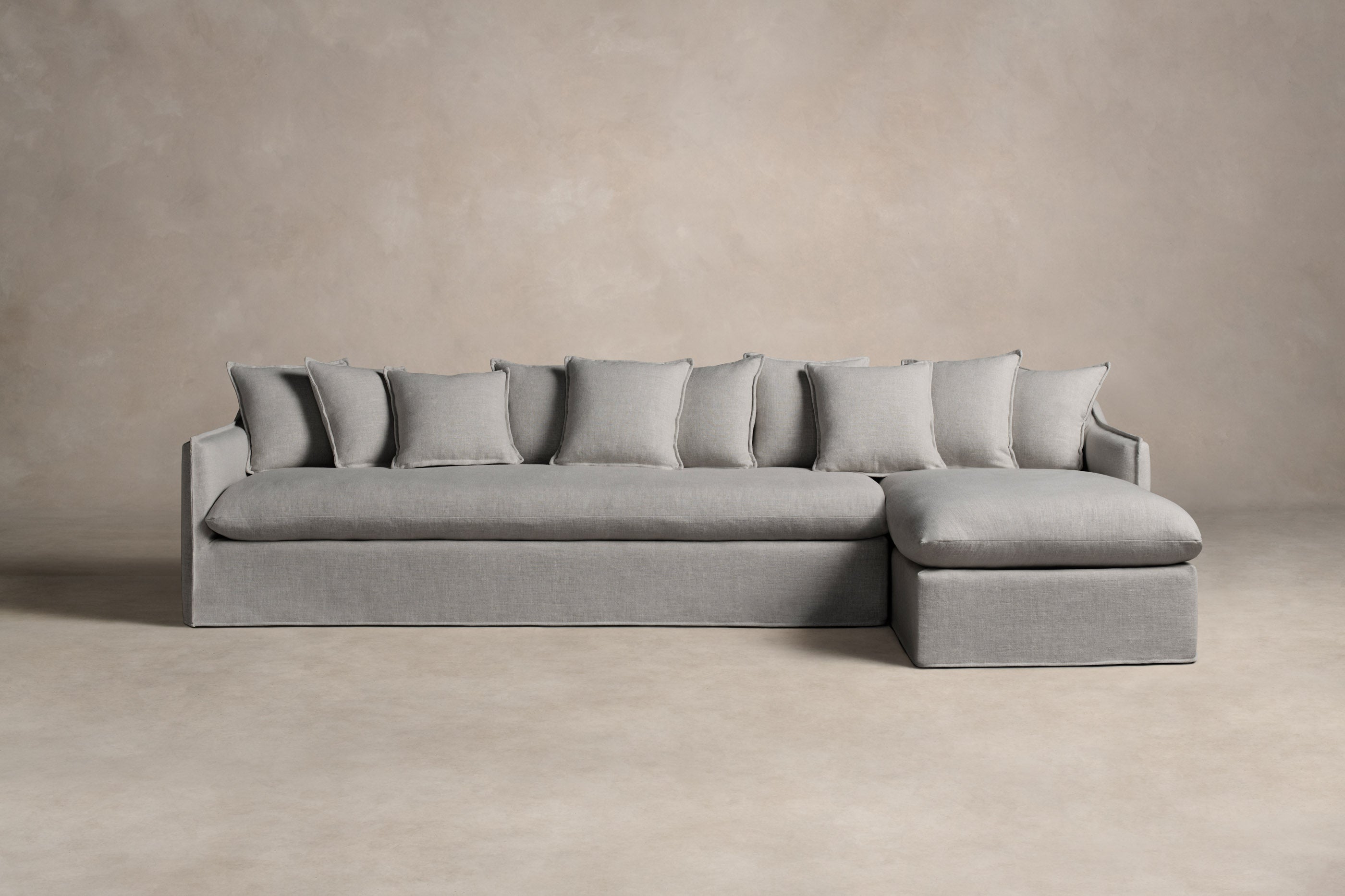 Dune Sectional Sofa - Performance Woven Chenille Fabric with Steel Frame | Modern Living Room Furniture for Home Theater & Family Gatherings
