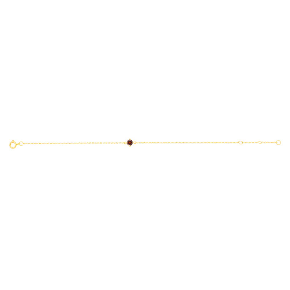 0.34 Carat Genuine Red Garnet Adjustable Bracelet - 17cm 9ct Yellow Gold Jewelry for Women - Perfect for Gifts, Parties & Everyday Wear