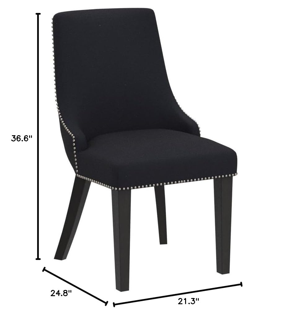 CHITA Farmhouse Dining Chairs Set of 2 - Upholstered High Back Fabric Chairs with Nailhead Trim, Insignia Blue - Perfect for Kitchen, Dining Room, Breakfast Nook & Farmhouse Decor