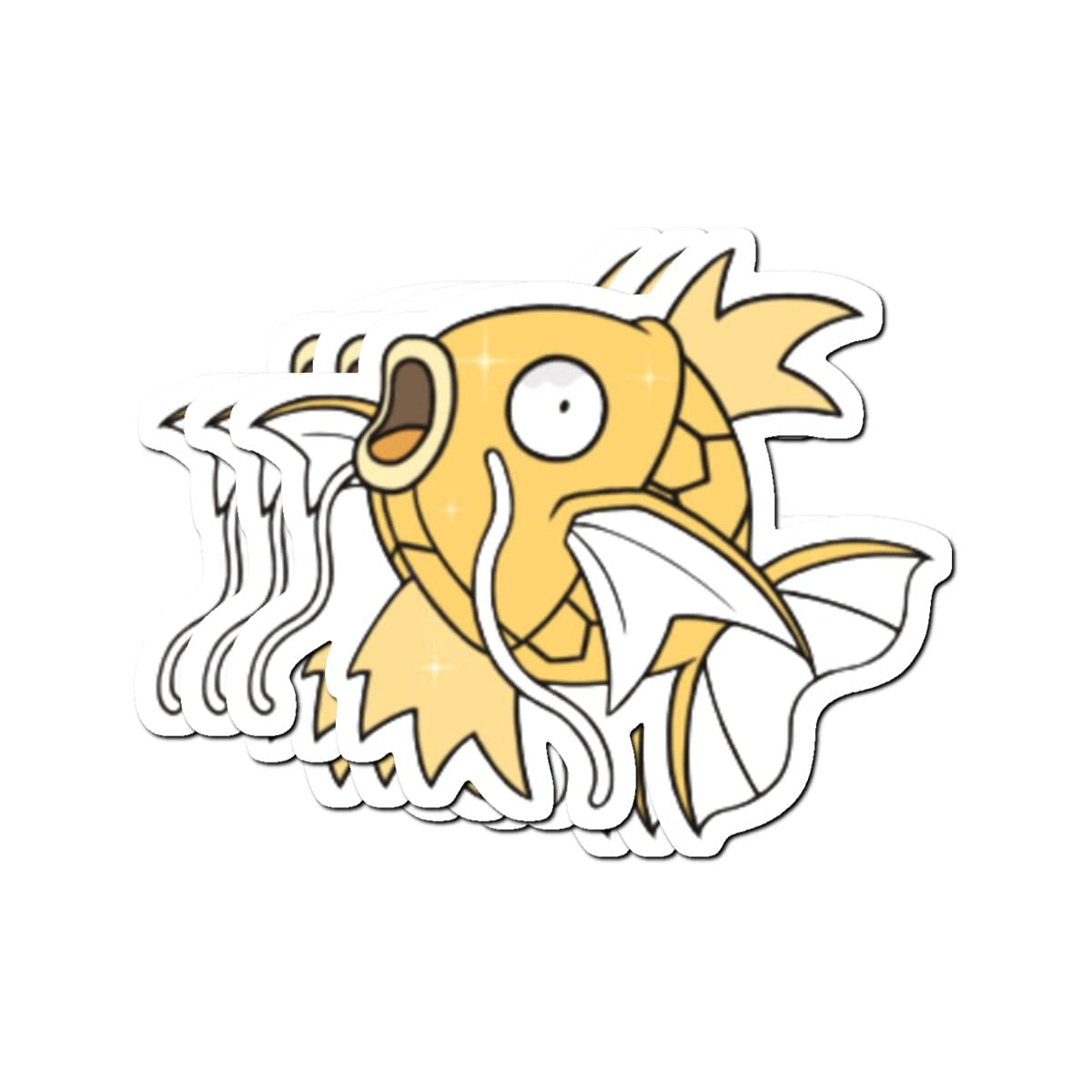 3-Piece Vinyl Sticker Pack - Shiny Waterproof Magikarp Decals for Laptop, Bike, Water Bottle, Luggage & More | Cute Aesthetic Stickers for Skateboard, Guitar & Bumper | Durable Funny Decoration for Home & Office Use