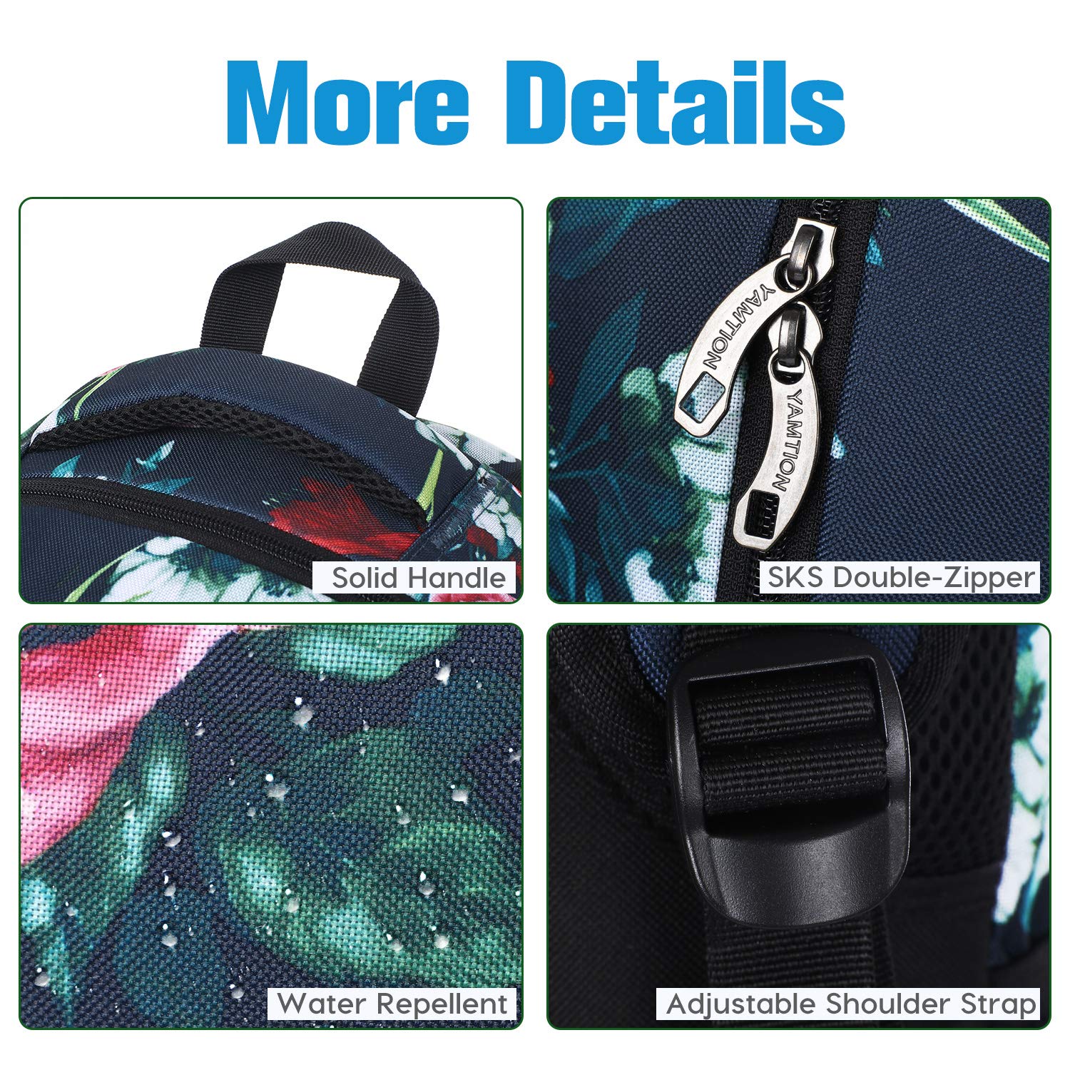 Stylish Waterproof Backpack for Teen Girls & Women - USB Charging Port, Large Capacity School & College Backpack with Floral Design - Perfect for School, Travel, and Daily Commute