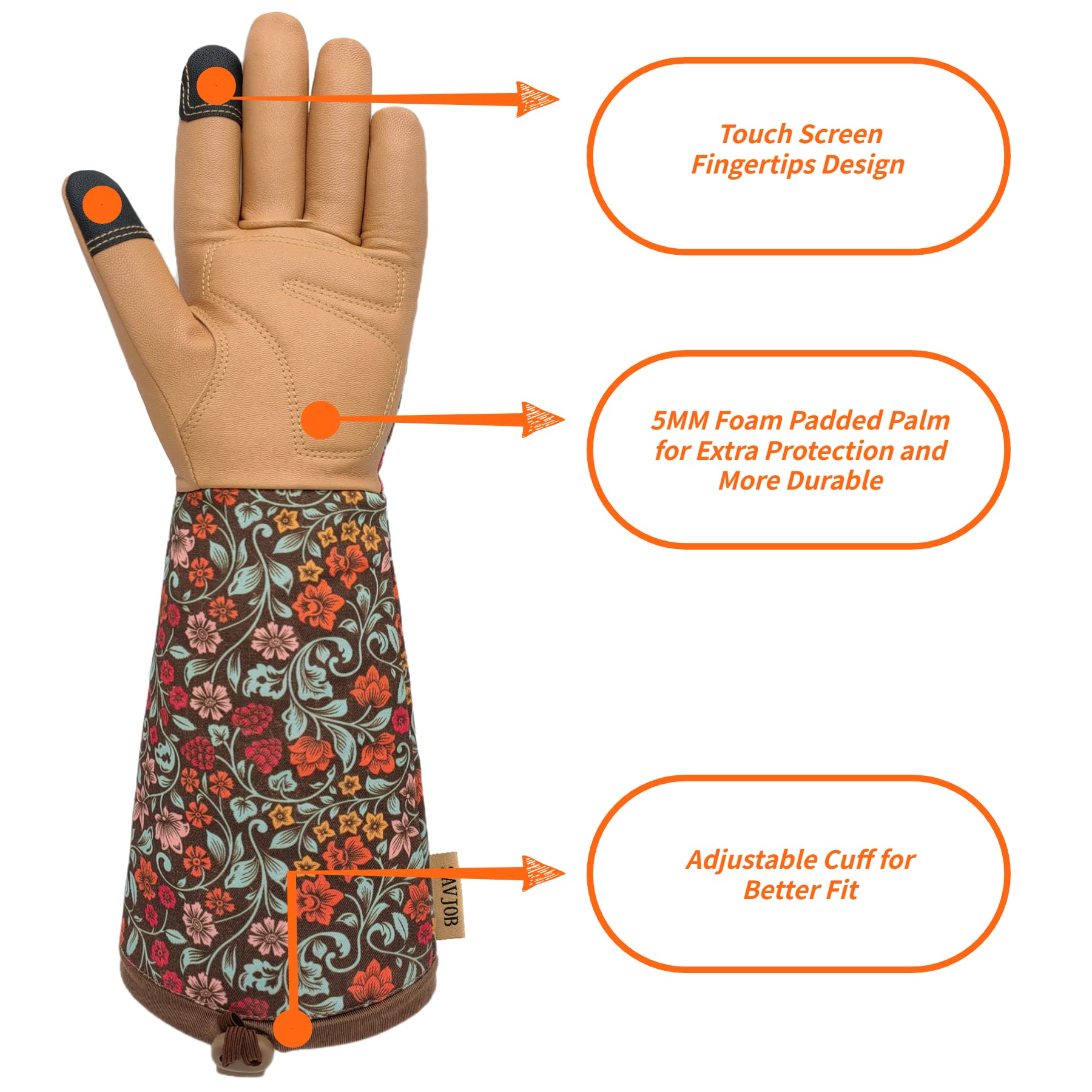 Durable Gardening Gloves with Touchscreen - Long Cuff Work Gloves for Rose Pruning & Outdoor Tasks - Perfect Gifts for Women & Men | Ideal for Landscaping, Planting & Yard Work