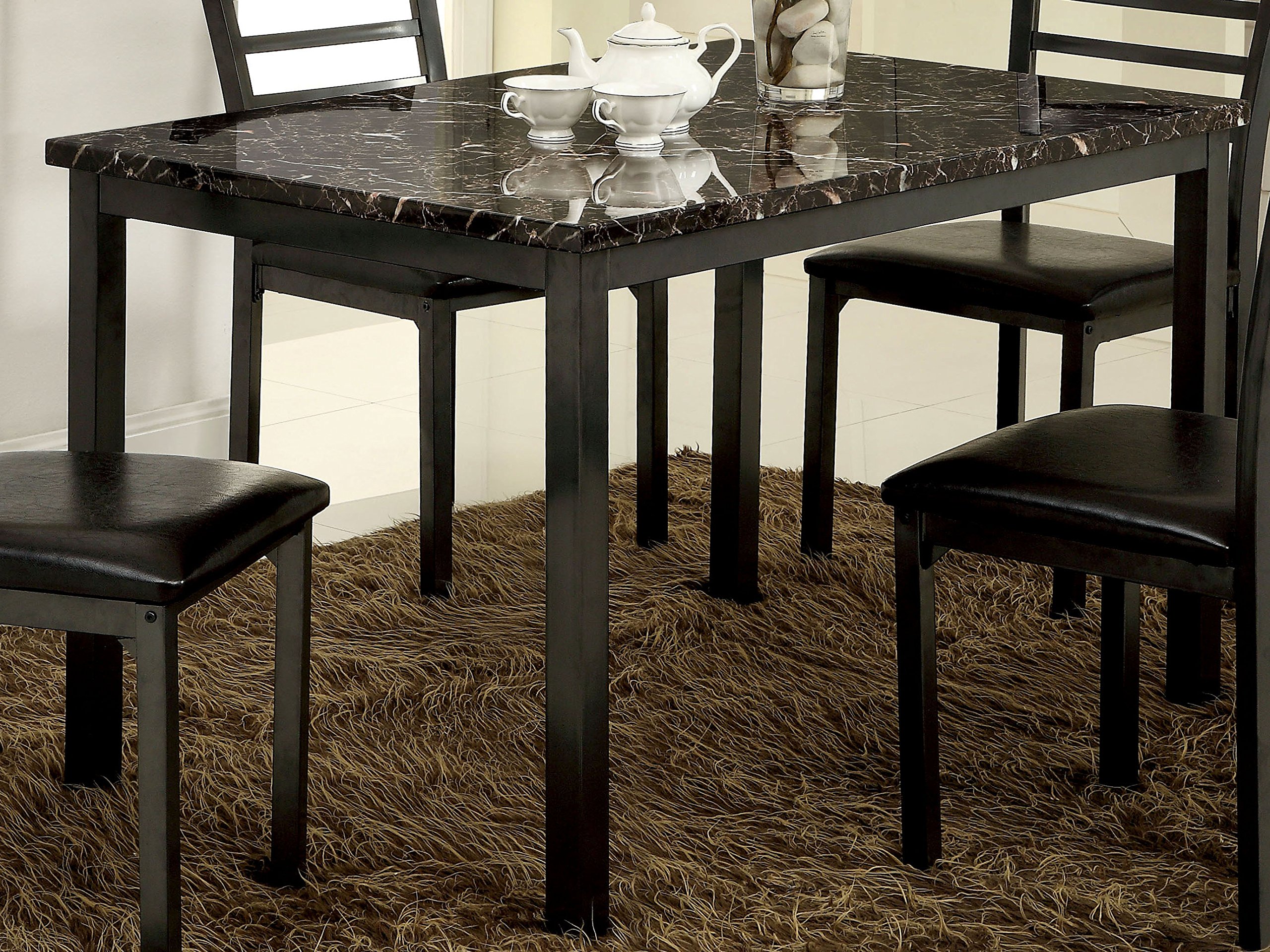 Furniture of America Casella 48-Inch Black Dining Table - Perfect for Small Spaces, Kitchens & Modern Dining Rooms