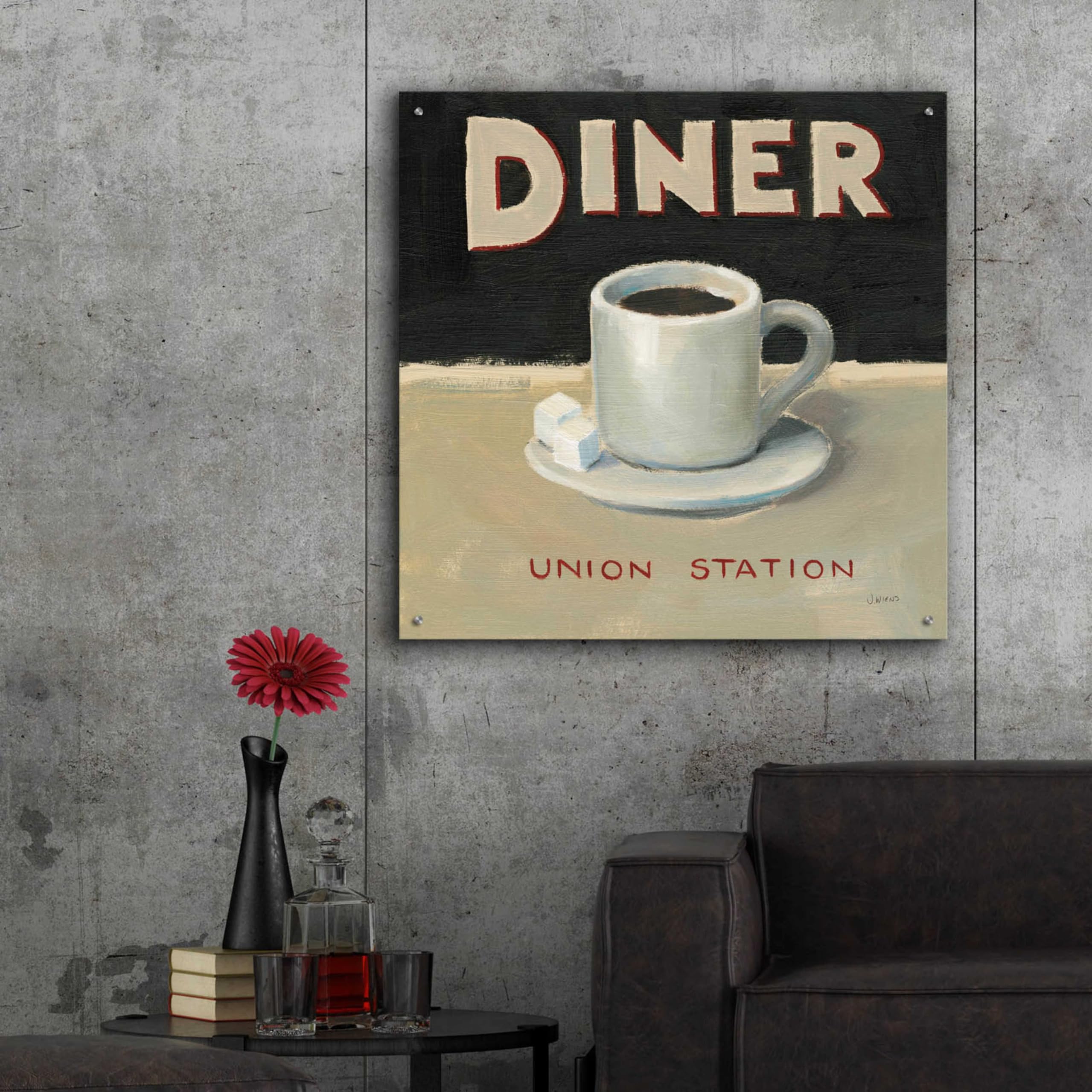 Epic Art 'Coffee Spot II' by James Wiens - 36x36 Inch Acrylic Glass Wall Art Painting for Living Room, Bedroom & Office Decor