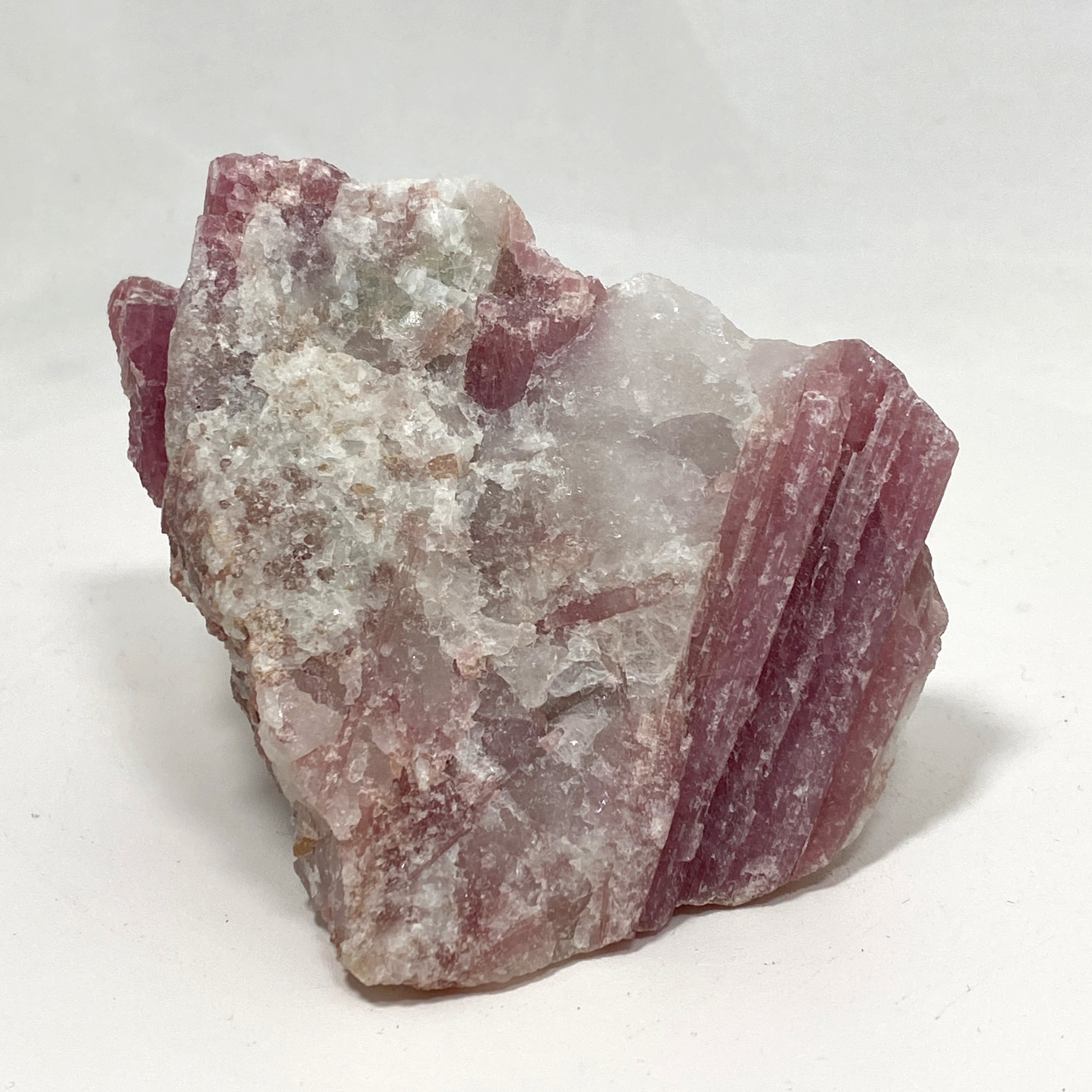 Natural Pink Tourmaline on Quartz Crystal - PTQ 03 Specimen for Mineral Collection, Healing & Home Decor