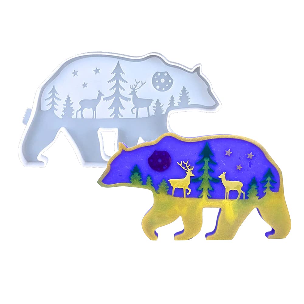 Premium Silicone Resin Molds for DIY Crafts - Bear & Forest Animal Epoxy Molds for Home, Office & Desktop Decoration | Perfect for Resin Jewelry, Keychains & Decorative Art Projects
