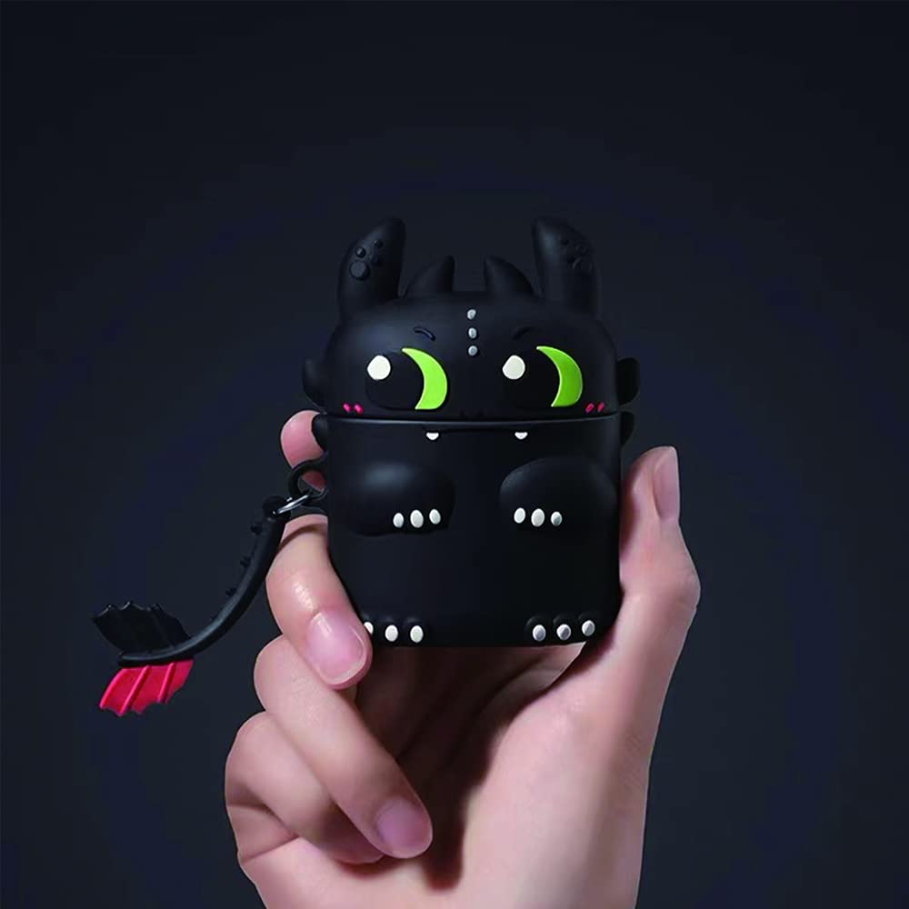 AIYAAIYA 3D Cartoon Cute Evil Night Design Silicone Protective Case for AirPods - Waterproof, Shockproof Cover with Keychain for AirPods Wireless Headset Charging Box | Perfect for Travel, Gym & Daily Use