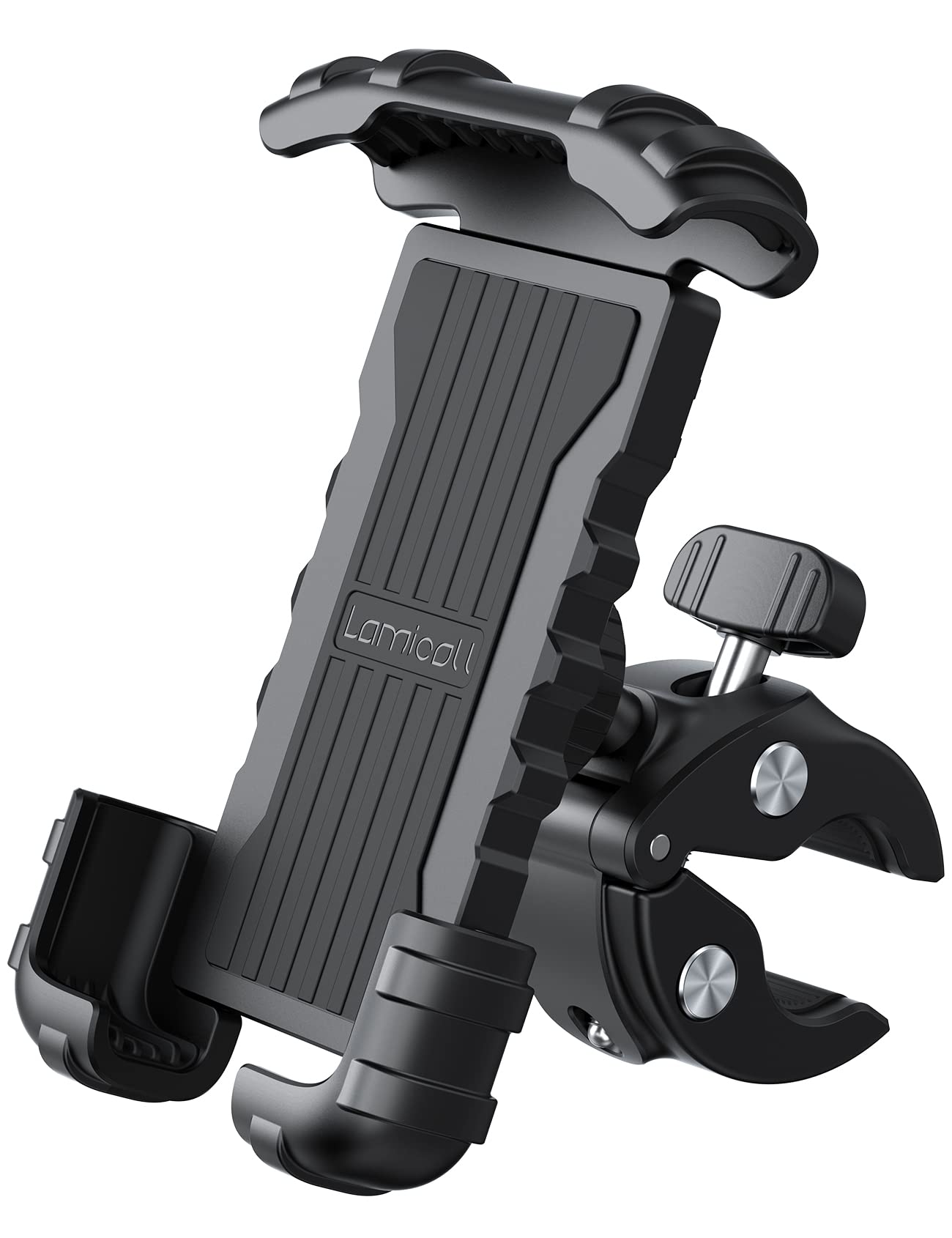 Lamicall Universal Motorcycle Phone Mount - Heavy Duty Handlebar Phone Holder for iPhone 15 Pro Max/14/13/12, Galaxy S24 Ultra/S23/S22 (4.7-6.8 Inch) - Easy Installation Bike & Scooter Accessories for GPS Navigation & Adventure Riding