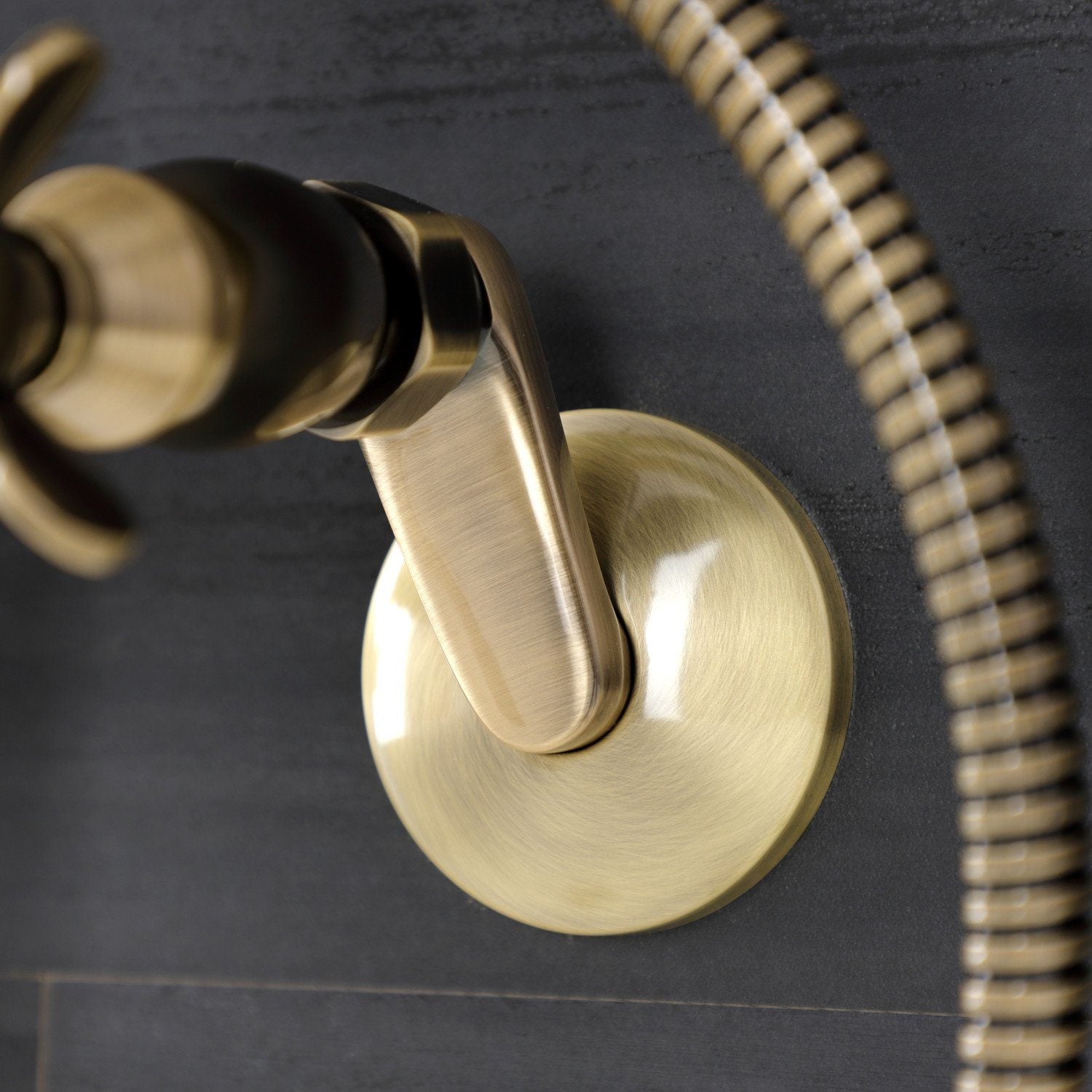 Essex 3-Handle 2-Hole Wall Mount Clawfoot Bathtub Faucet with Hand Shower - Vintage Style Brass Finish for Bathroom & Spa Relaxation