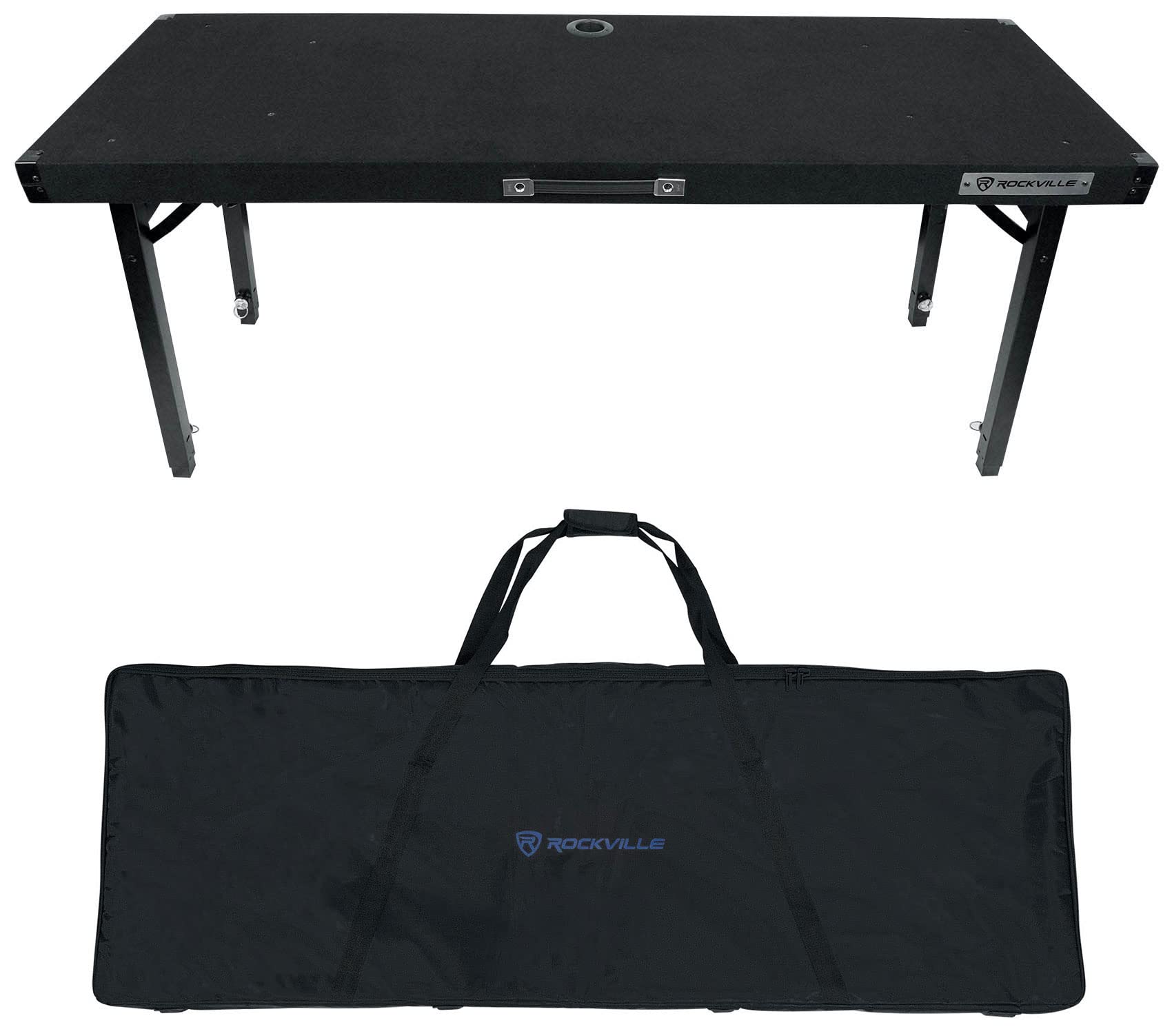 Rockville RTBL4 Adjustable Height DJ Table with Folding Legs & Carry Bag - 20