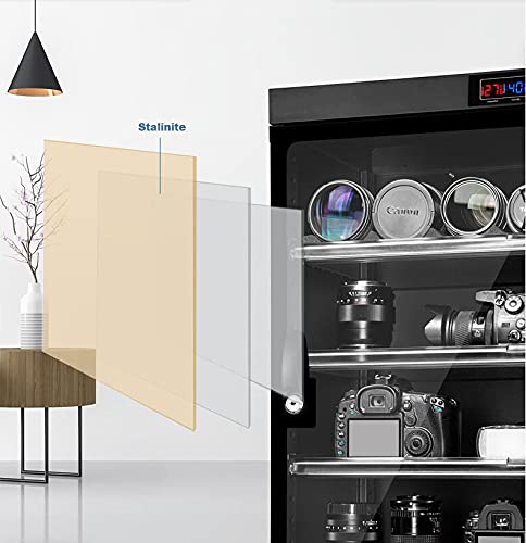 INTBUYING 80L 4-Layer Digital Control Camera Dehumidifier Box - Electronic Equipment Storage Dry Cabinet for DSLR Lenses & Cameras | Perfect for Photography Studios & Humid Climates