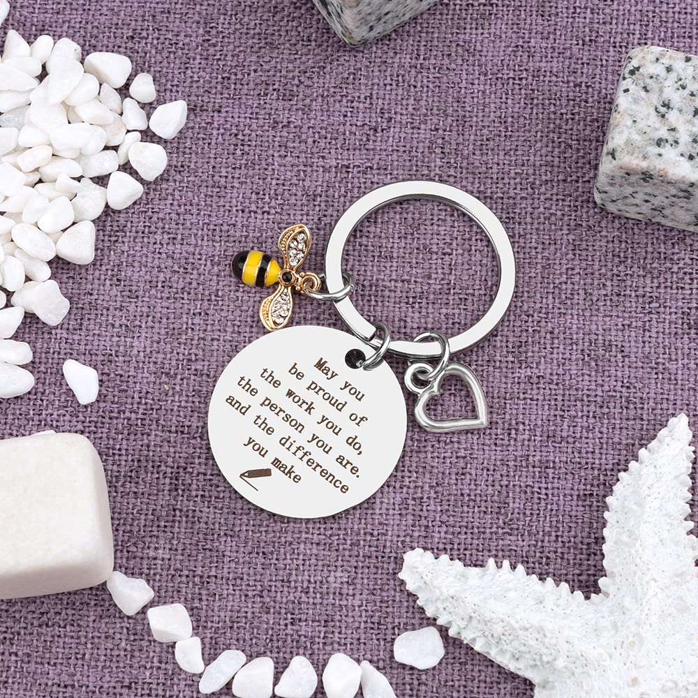 BOMEON Teacher Keychain Gifts for Women - Christmas, Birthday, Thanksgiving, Appreciation Present for Teachers, Coworkers & Educators - Perfect for Classroom, Office & Daily Use