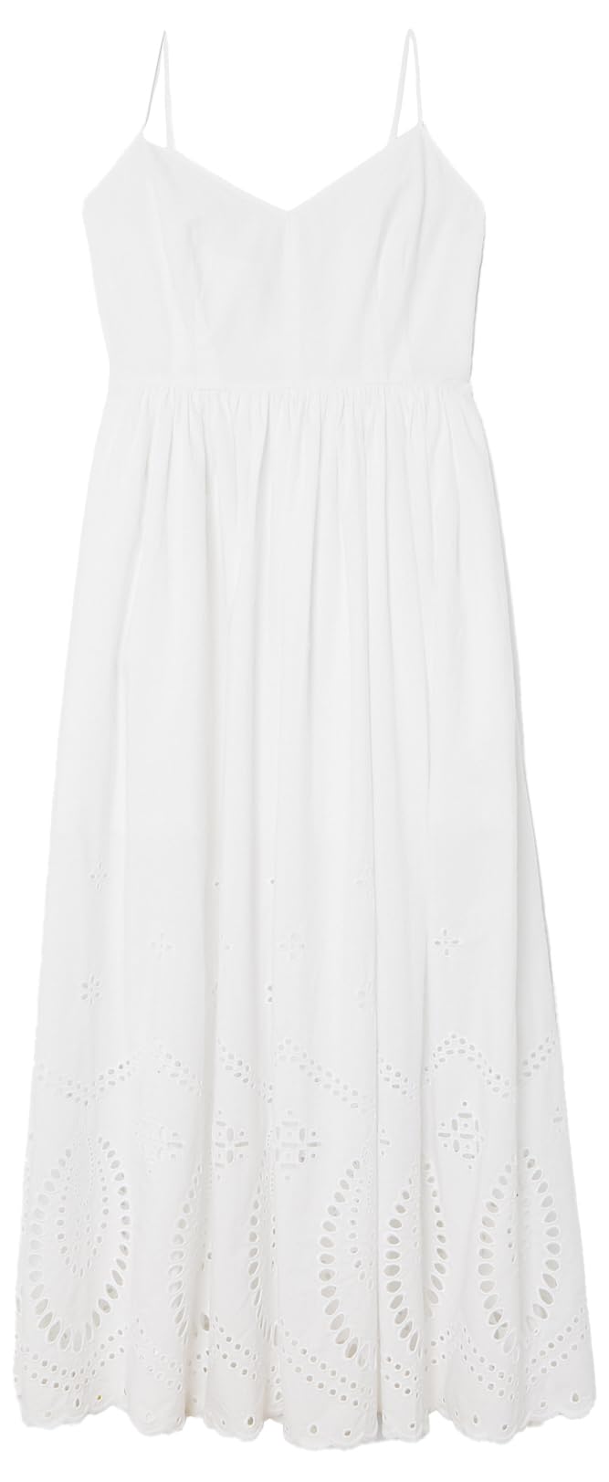 Club Monaco Women's Embroidered Eyelet Maxi Dress - Floral Summer Beach Dress for Vacation, Wedding & Special Occasions