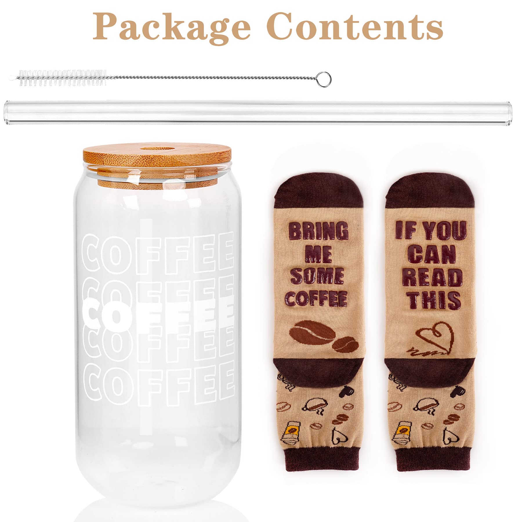 Best Iced Coffee Cups with Lids & Straws - 20OZ Glass Coffee Mugs, Can Shaped Drinking Glasses - Perfect Gift for Coffee Lovers, Men & Women - Ideal for Home, Office, Travel & Outdoor Use