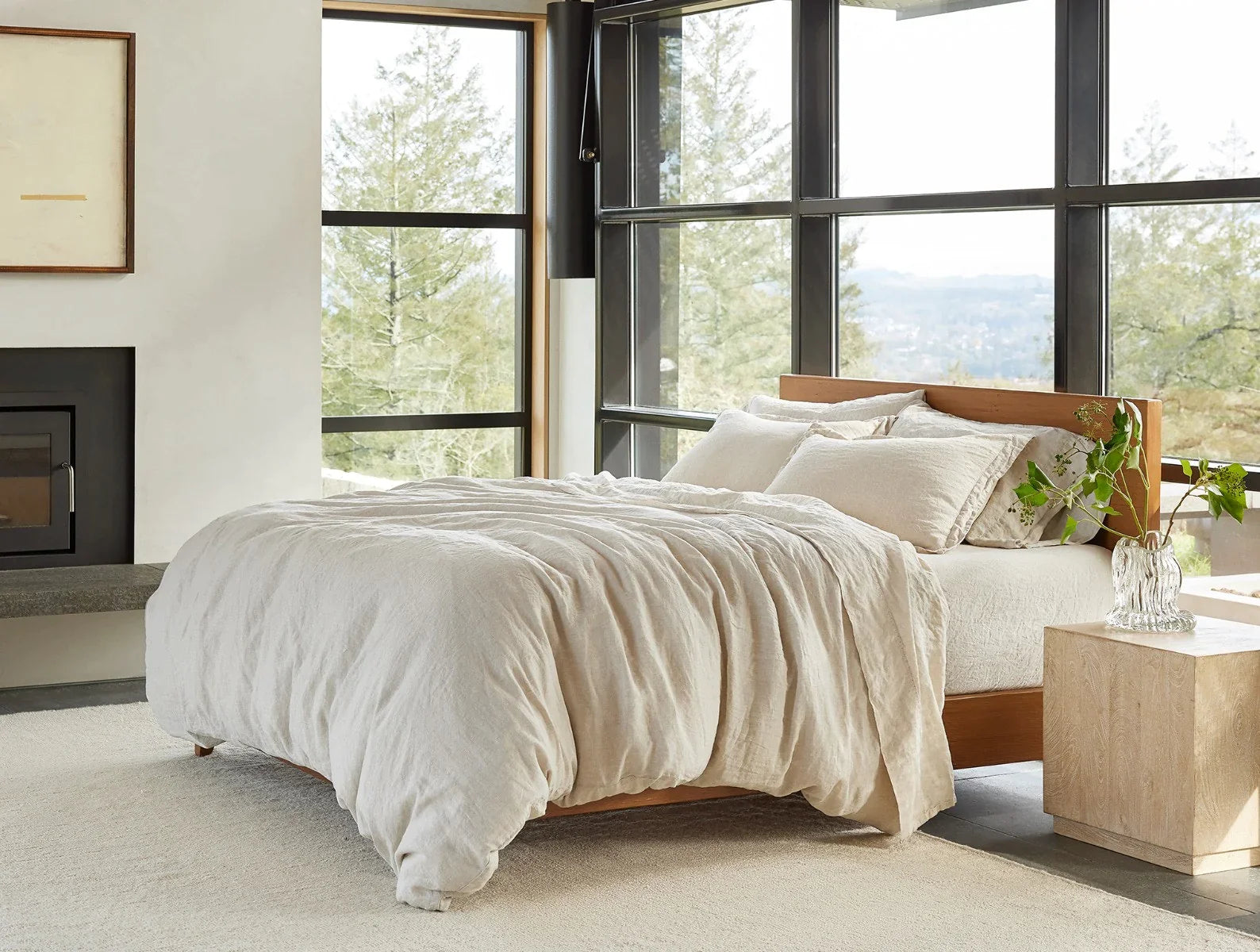 Organic Relaxed Linen Duvet Cover Set - Breathable & Hypoallergenic Bedding for All Seasons | Perfect for Master Bedroom, Guest Room & Vacation Homes