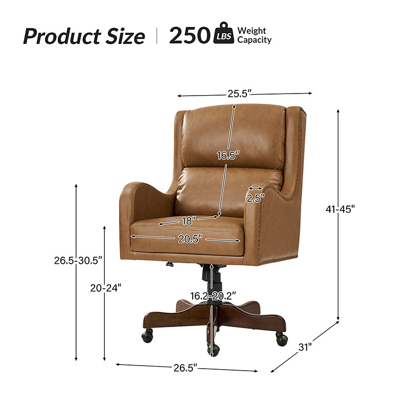 Premium Otto Executive Task Chair - Adjustable Seat Height & Tilt Mechanism - Ergonomic Office Chair for Home & Business Workspaces