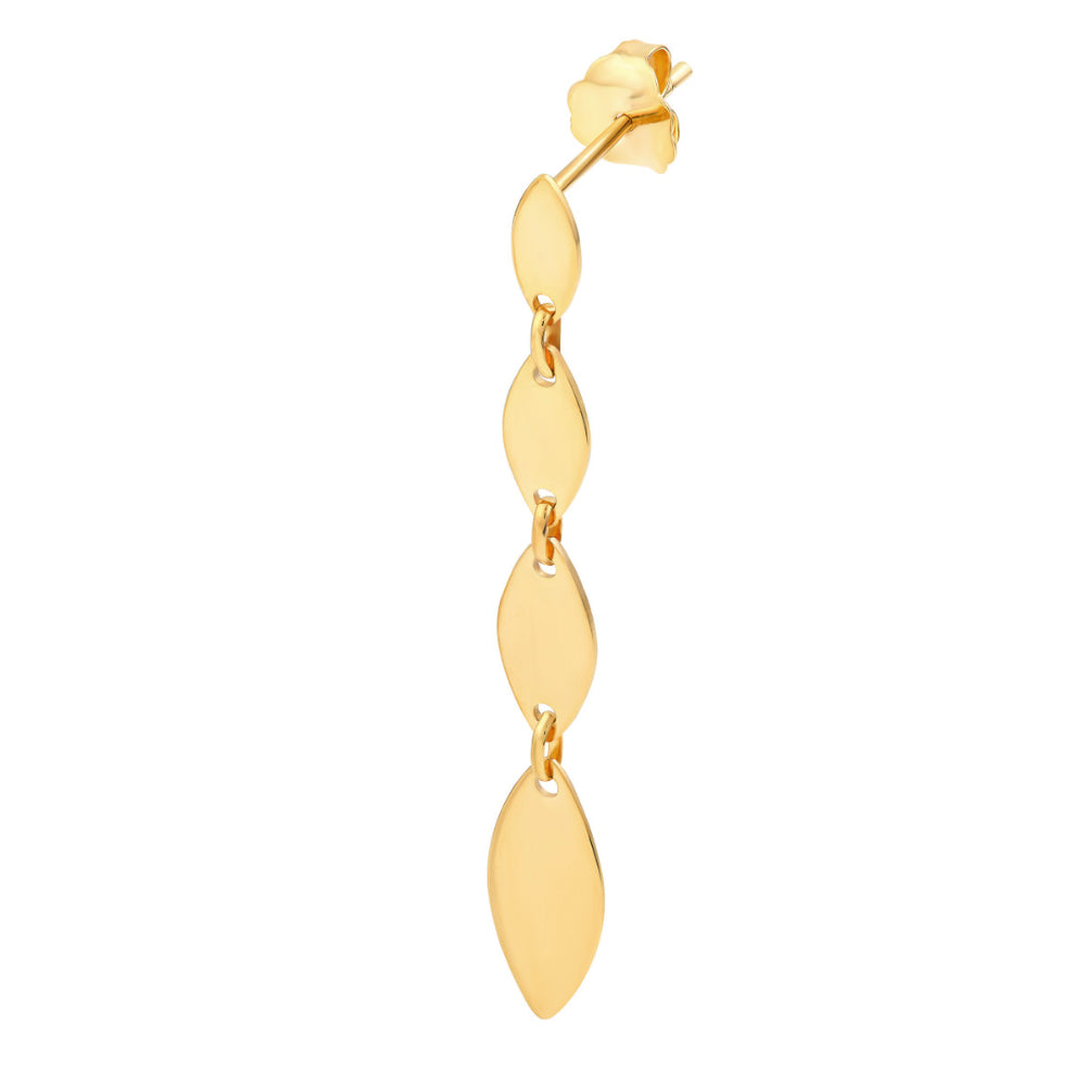 14K Gold Mirror Graduated Link Drop Earrings for Women - Elegant Dangle Earrings for Wedding, Party & Evening Wear - Hypoallergenic Luxury Jewelry Gift