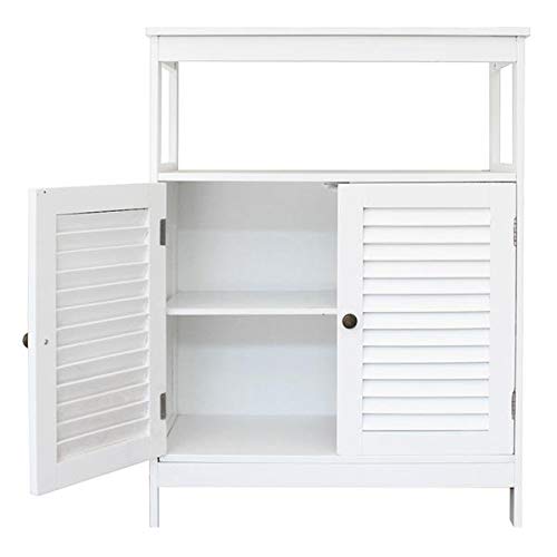 White Storage Cabinet with Doors - Organize Garage, Kitchen Pantry, Office, Patio & Laundry Room - Durable Shelving Cabinet for Home Storage Solutions