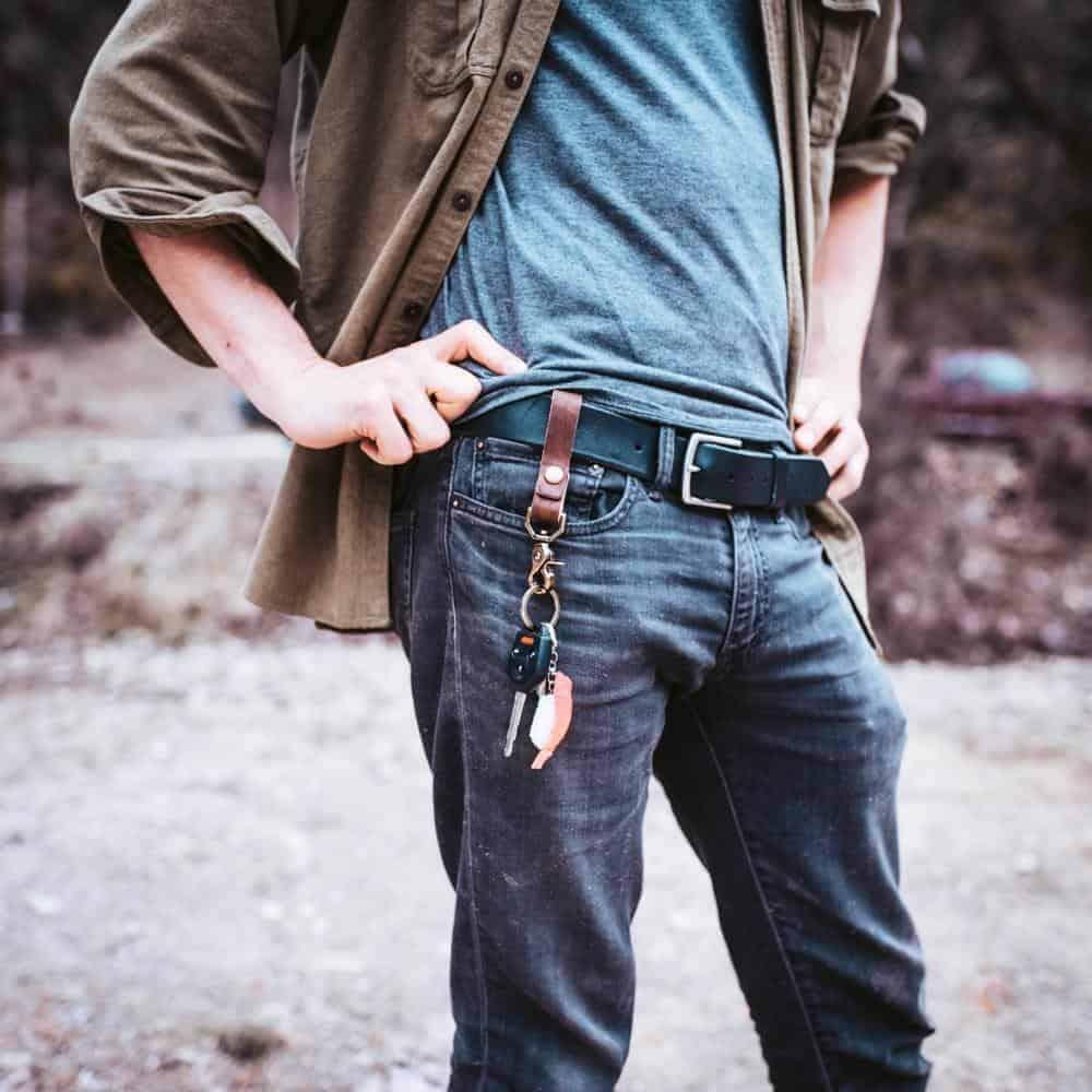 Premium Leather Belt Loop Keychain - Durable & Stylish Key Holder for Men & Women - Perfect for Keys, ID Cards & Everyday Carry (EDC) - Ideal for Home, Office & Travel Use