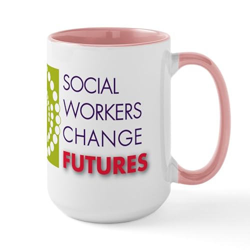 White/Pink Inside - Social Workers Change Futures Large Mug