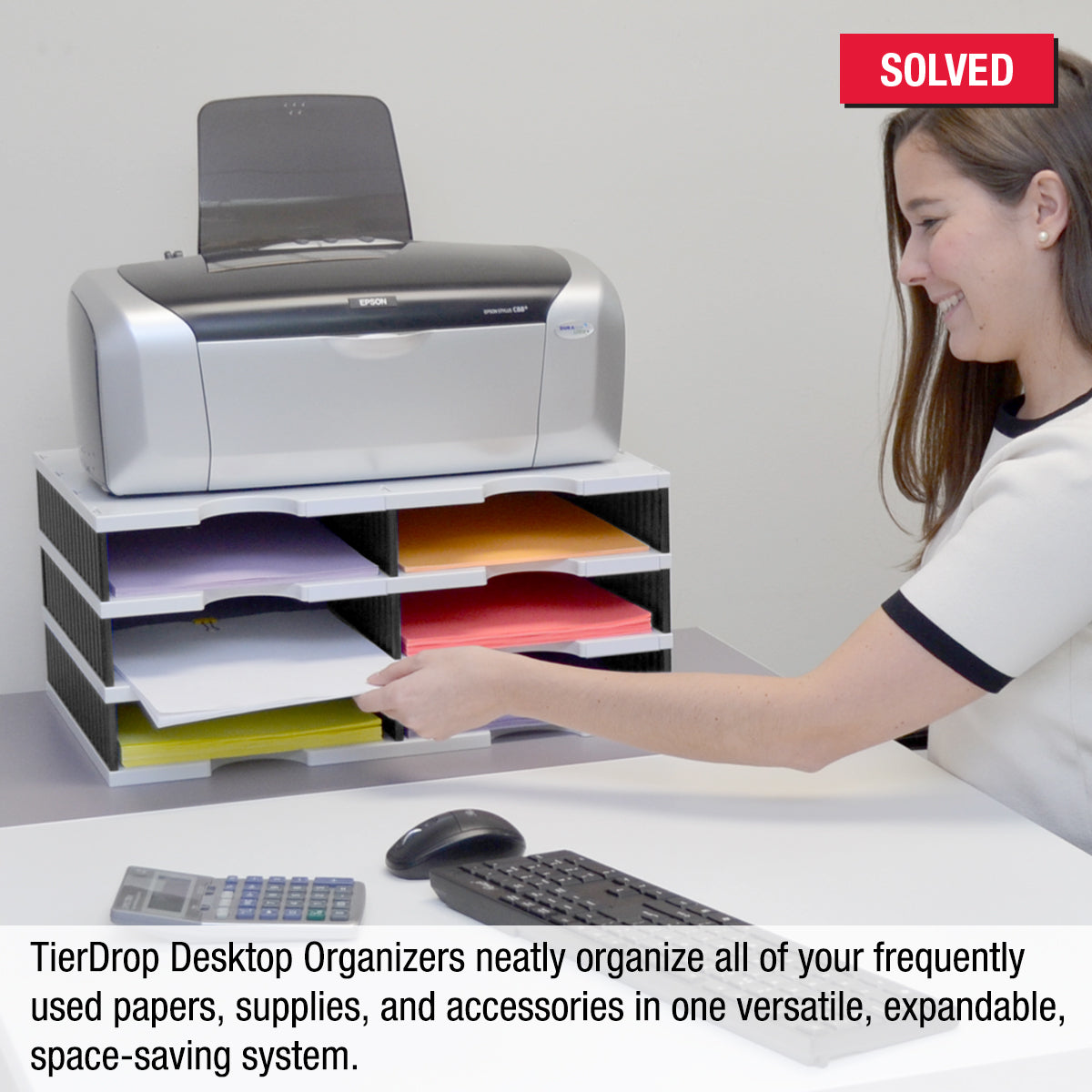 Ultimate Office TierDrop™ Desktop Organizer - 6 Letter Size Compartments for Documents, Forms, Mail & Classroom Supplies | Expandable with Optional Add-On Tiers | Lifetime Guarantee | Perfect for Home Office, School & Workspace Organization