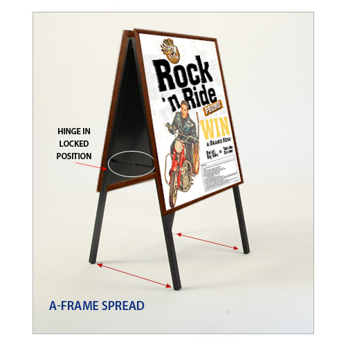 22x34 Wooden A-Frame Sign Holder with 1 1/4