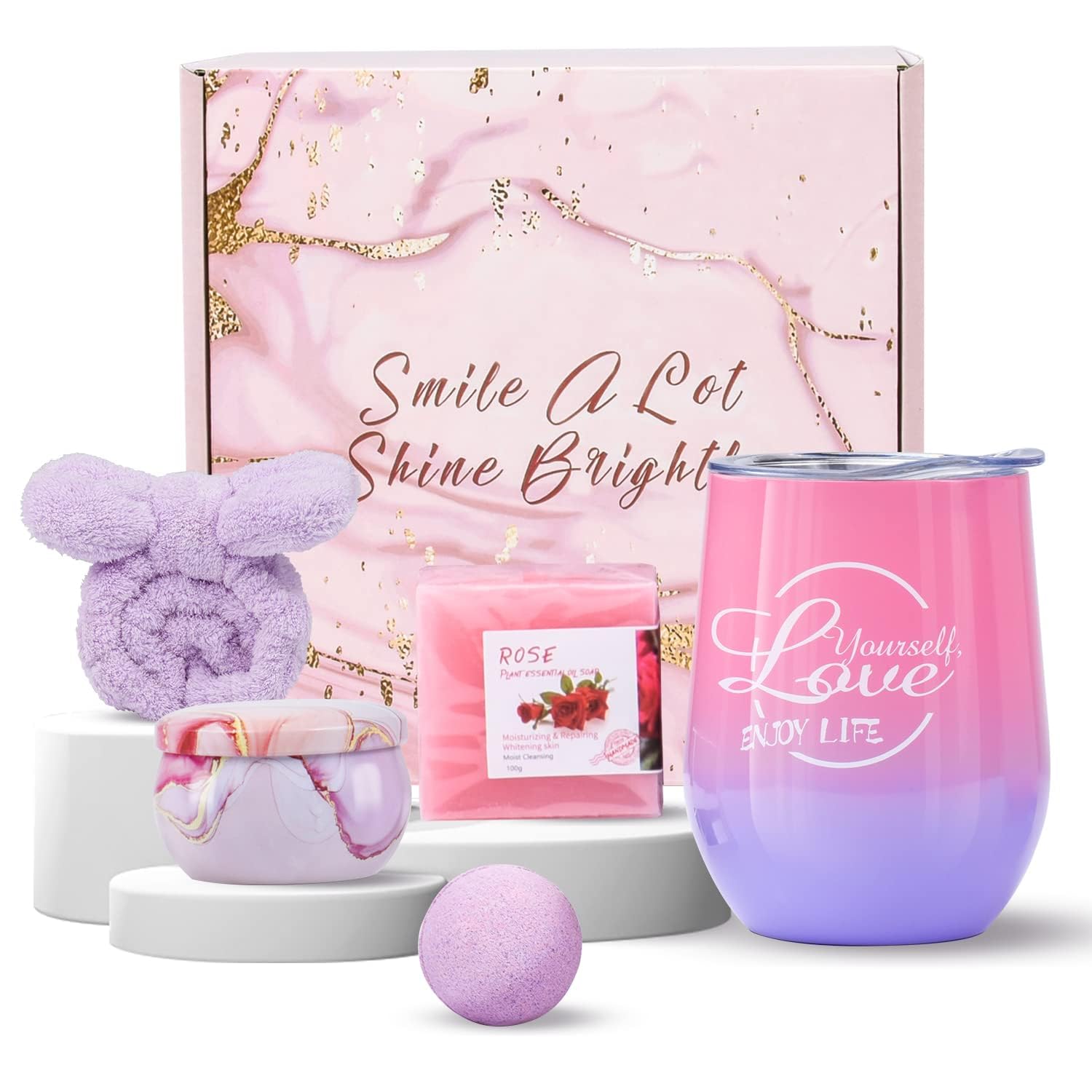 Premium Insulated Tumbler & Relaxation Gift Set - Perfect Christmas, Valentine's Day, Birthday, Mother's Day & Thanksgiving Gifts for Women - Ideal for Office, Travel & Home Relaxation