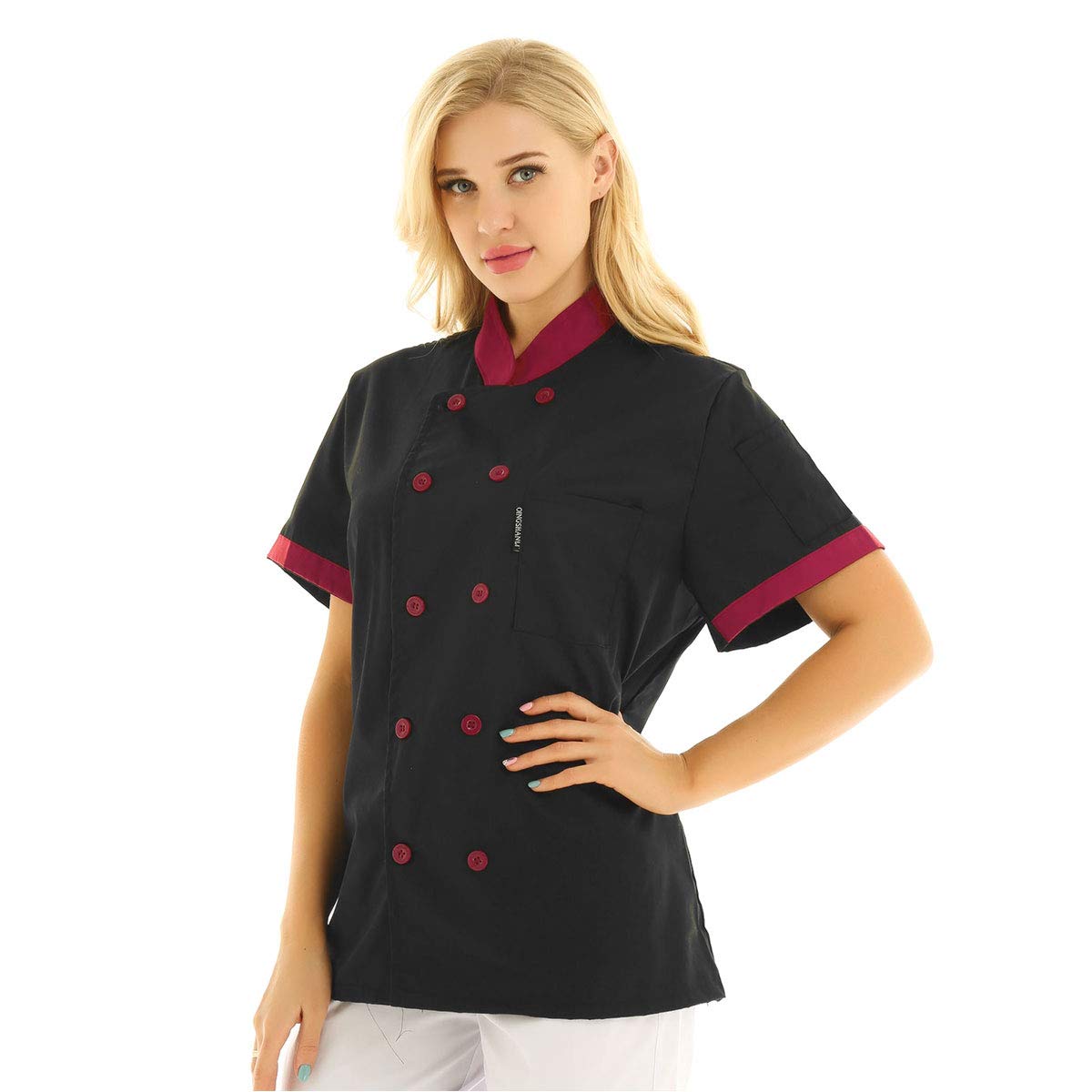 iEFiEL Chef Coat Jacket - Professional Kitchen Uniform for Men & Women - Short Sleeve Cook Workwear for Restaurants, Catering & Culinary Schools