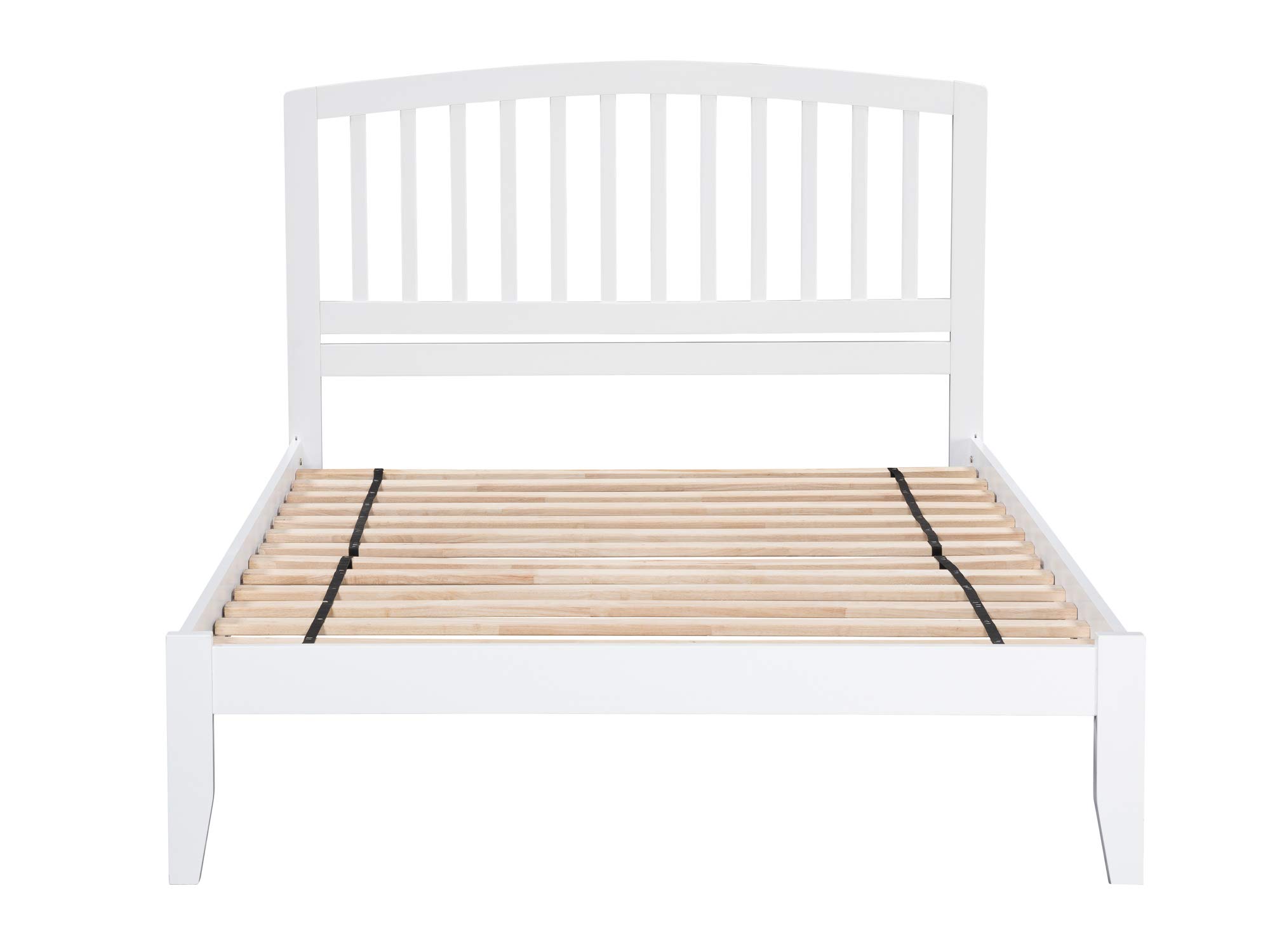 AFI Richmond Platform Bed Frame with Open Footboard - Modern White Wooden Bed for Small Spaces - Perfect for Apartments, Dorms & Guest Rooms