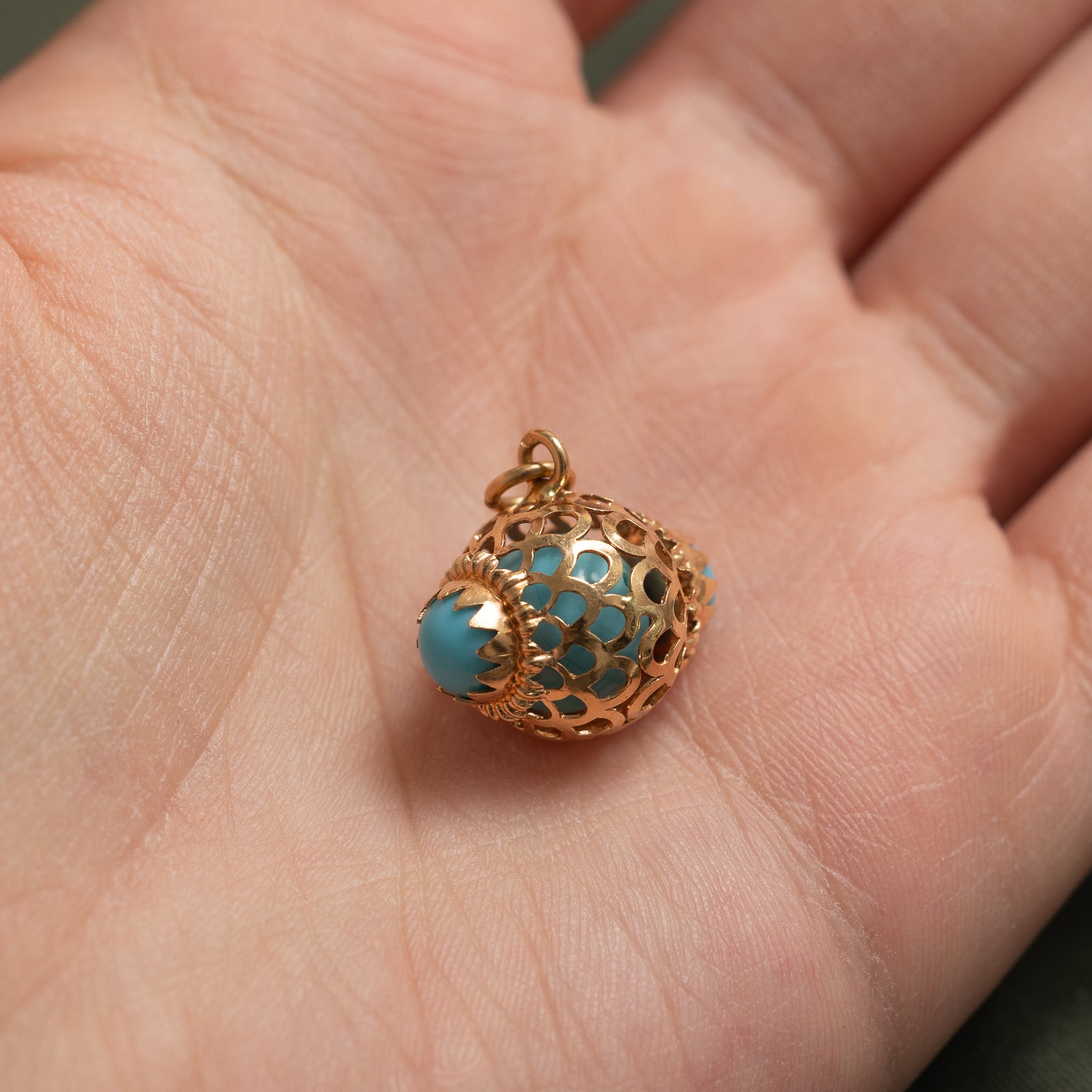Blue Paste Glass Cage Charm Pendant Necklace - 7.00ct Vintage Style Jewelry for Women - Perfect for Parties, Weddings & Everyday Elegance