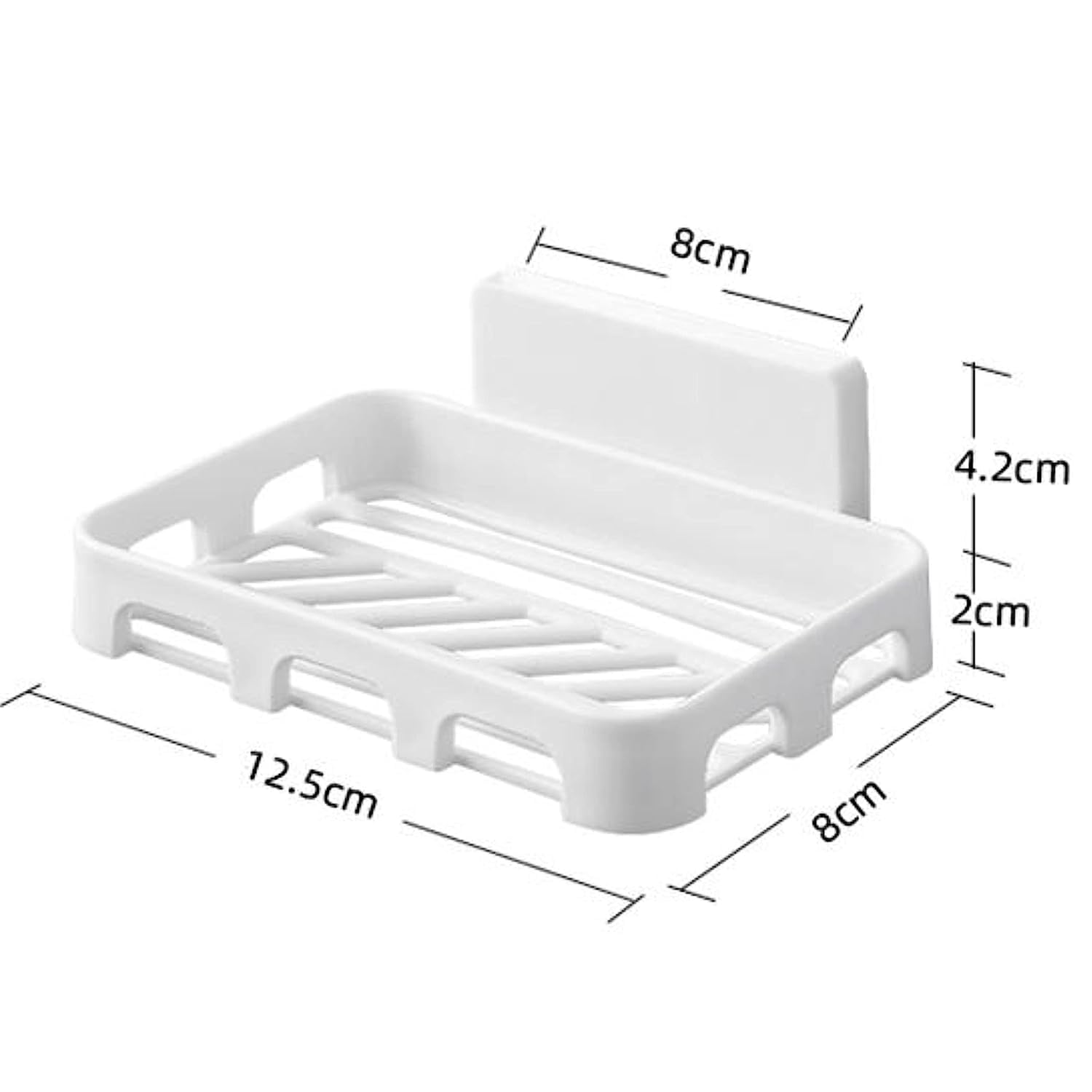 Arawaza 4-Pack Plastic Soap Holder for Bathroom & Kitchen - Wall-Mounted Soap Dish Stand with Drainage Holes - Perfect for Shower, Sink, and Countertop Organization (Clearance Deal)