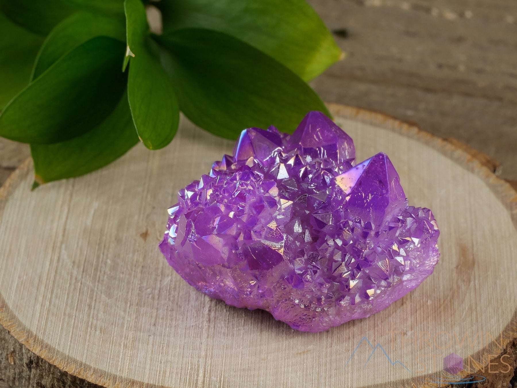Rainbow Aura Quartz Crystal Cluster - Natural Ruby Pink Spirit Quartz for Home Decor, Meditation & Healing | Metaphysical Crystal Gift R0543